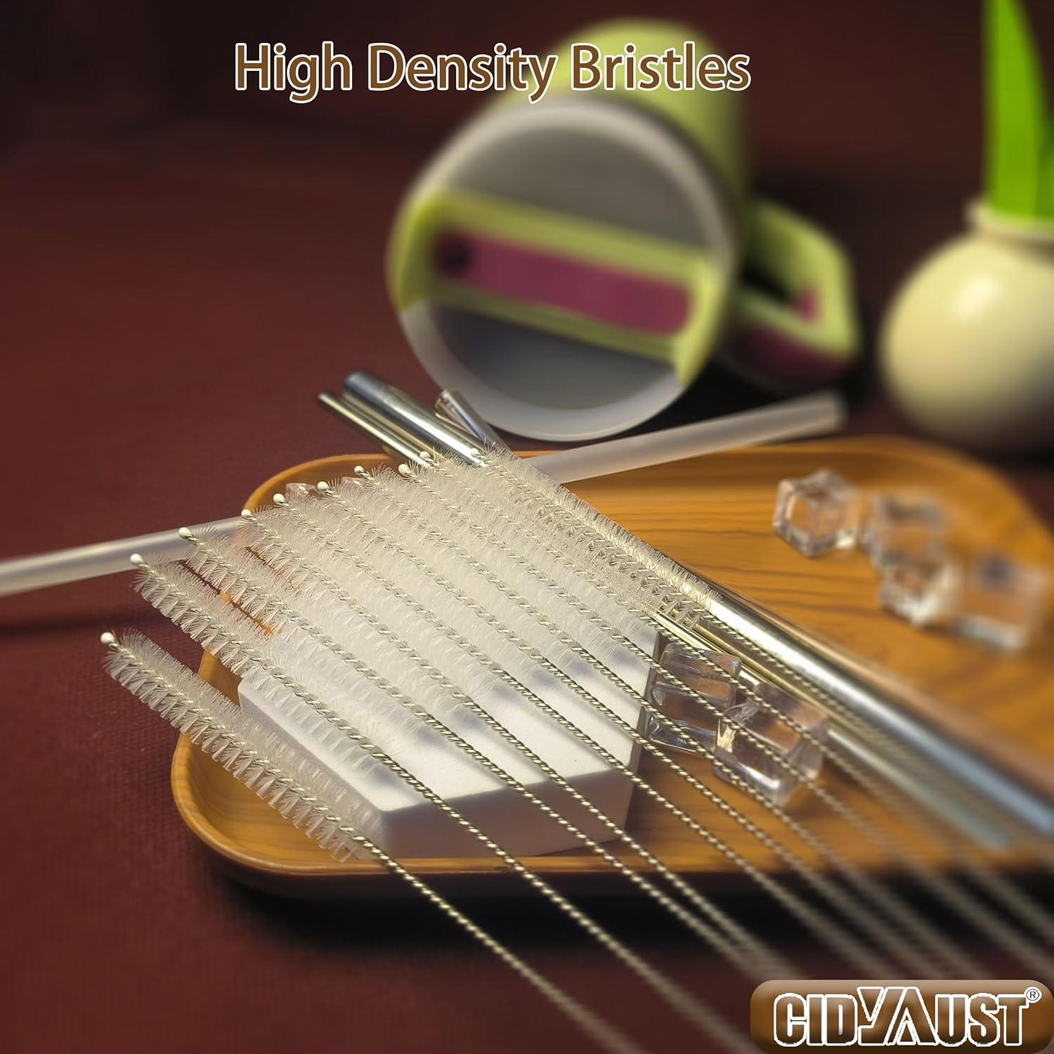 Cepillo Limpiador de Pajitas CIDYAUST - Acero Inoxidable 304 - 10 Piezas