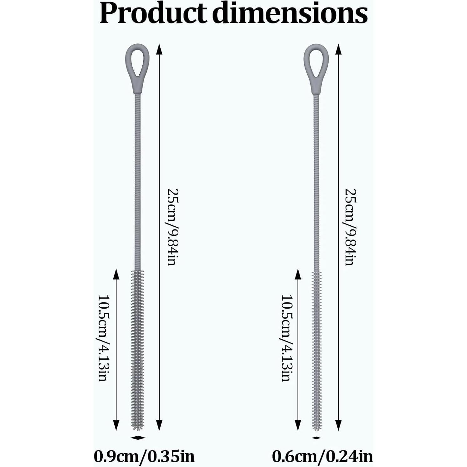 Cepillo Limpiador de Pajitas Silicona OWATRKDEY 6mm y 9mm 2Pcs
