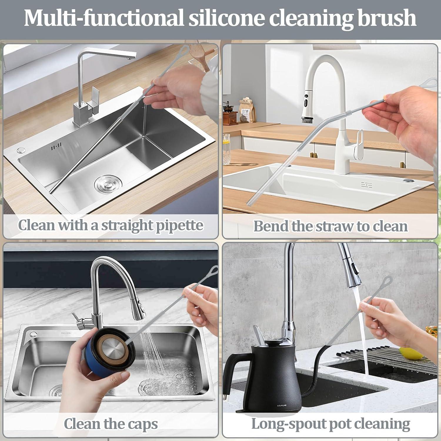 Cepillo Limpiador de Pajitas Silicona OWATRKDEY 6mm y 9mm 2Pcs