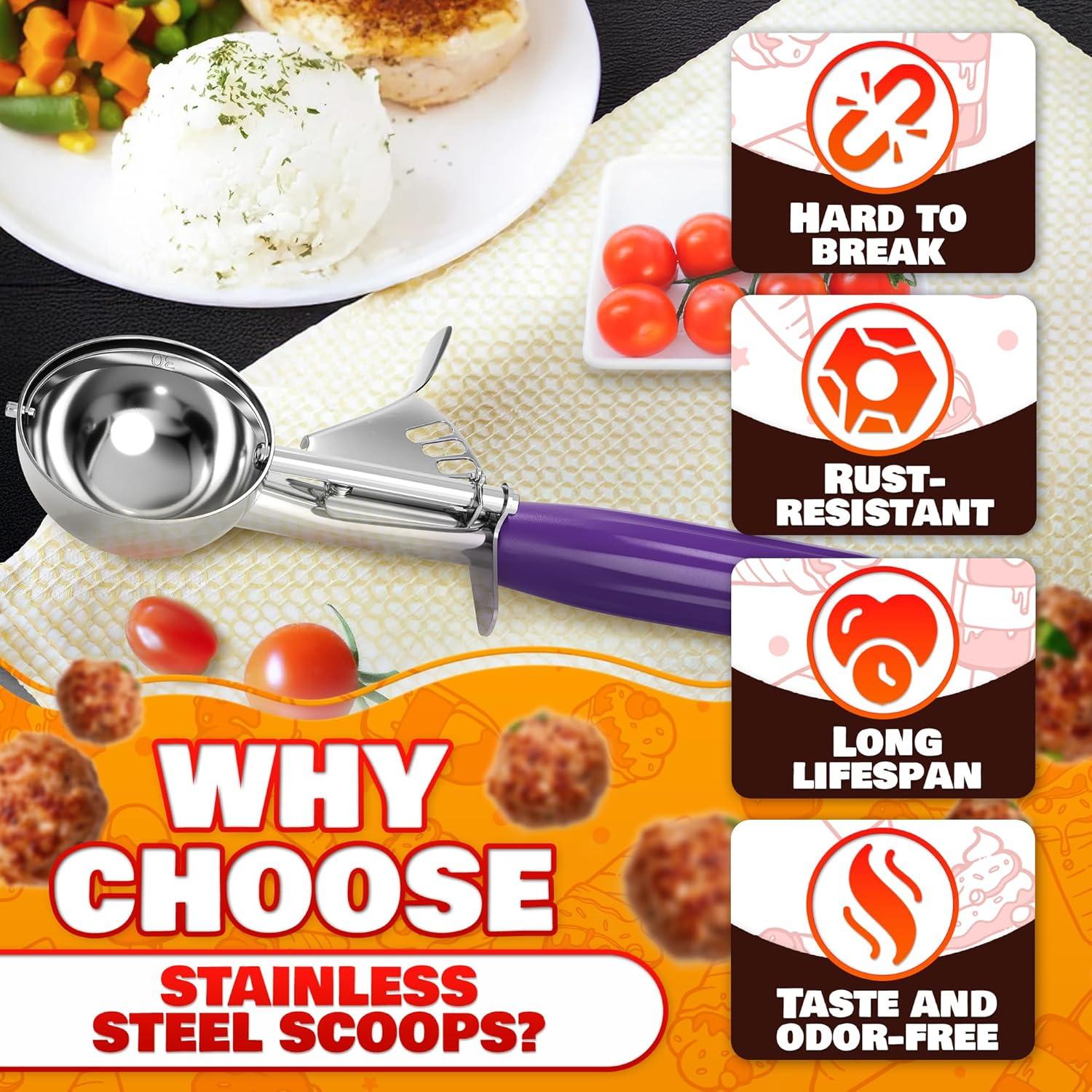 Juego de cucharas para galletas Reluen - 3 tamaños acero inoxidable