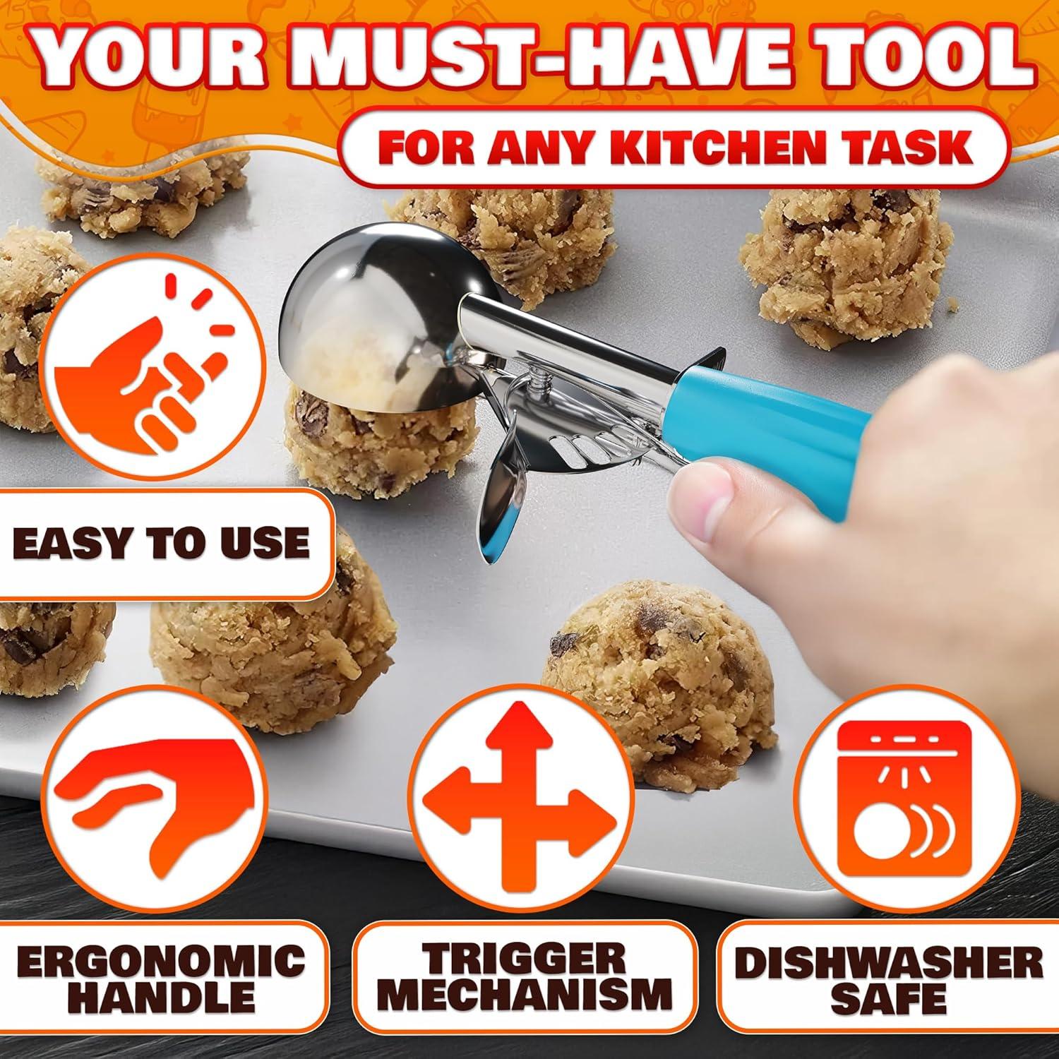 Juego de cucharas para galletas Reluen - 3 tamaños acero inoxidable