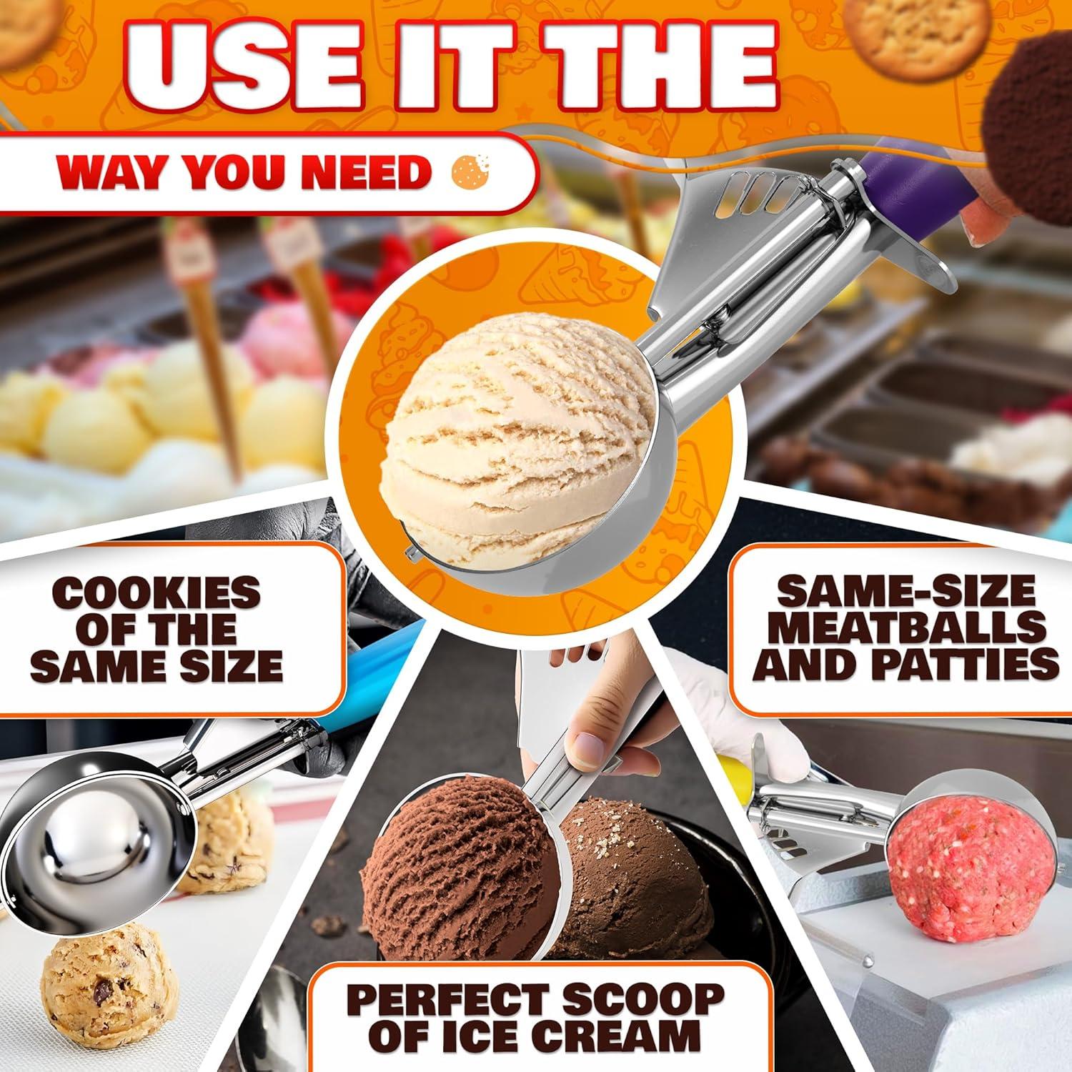 Juego de cucharas para galletas Reluen - 3 tamaños acero inoxidable