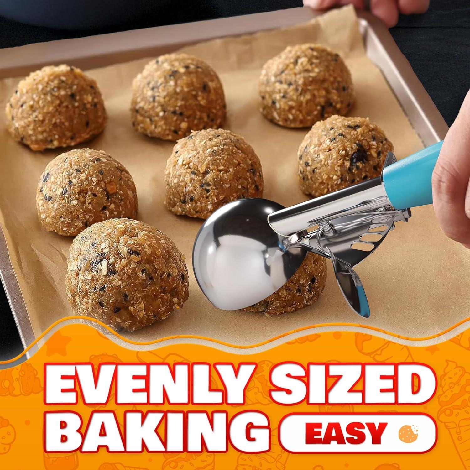 Juego de cucharas para galletas Reluen - 3 tamaños acero inoxidable