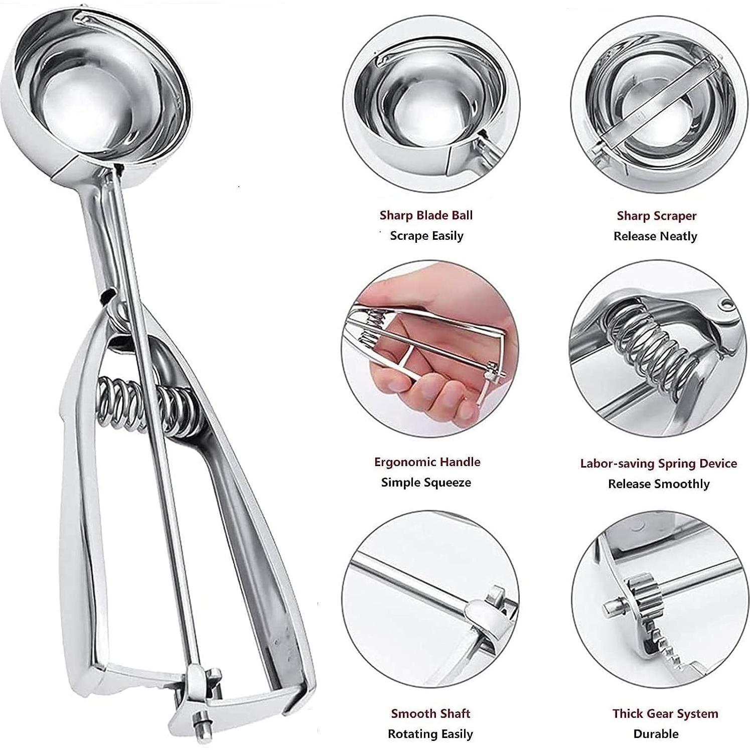 Set de 3 Cucharones de Helado YUANQIAN Acero Inoxidable