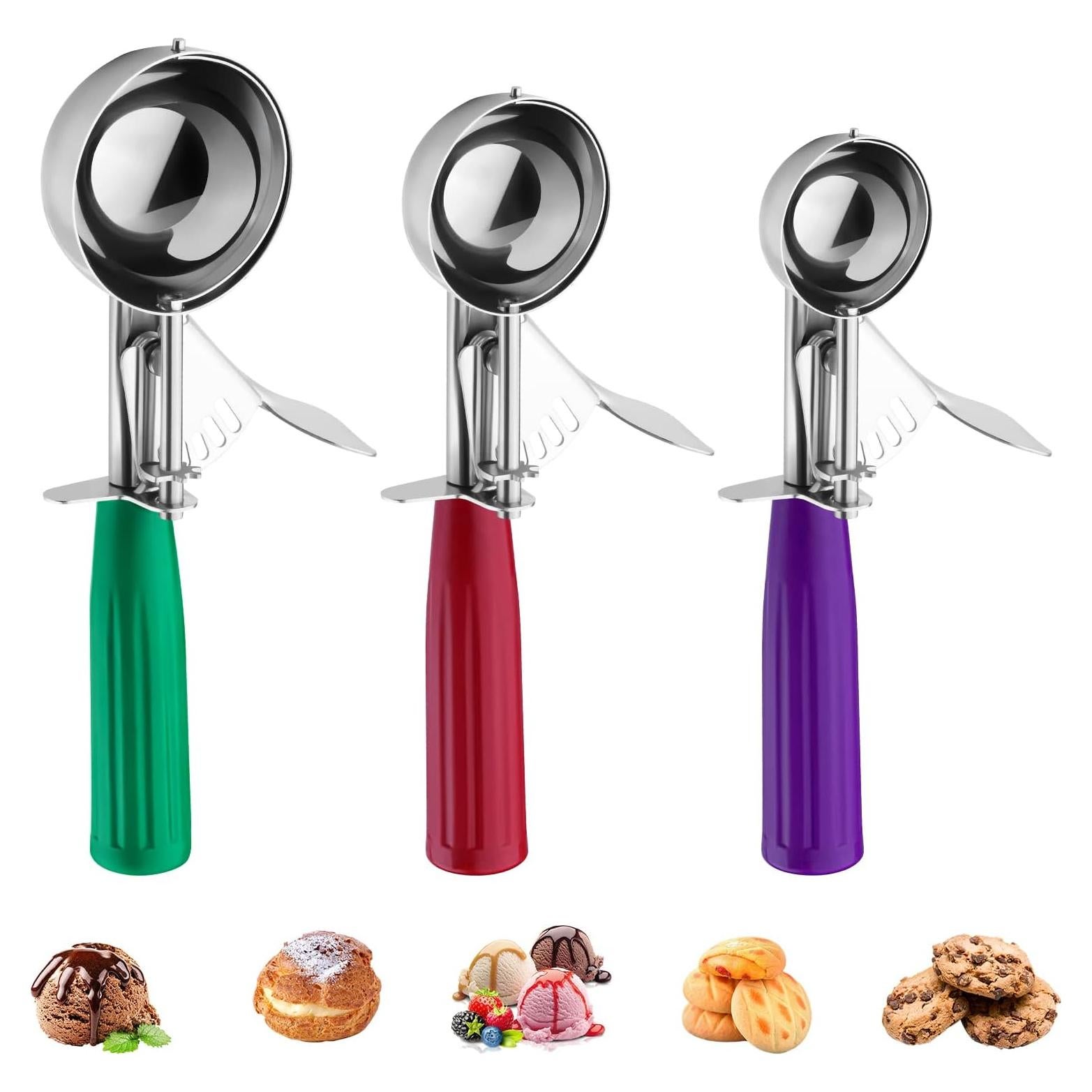 Juego de 3 Cucharones de Helado CHEE MONG Acero Inoxidable