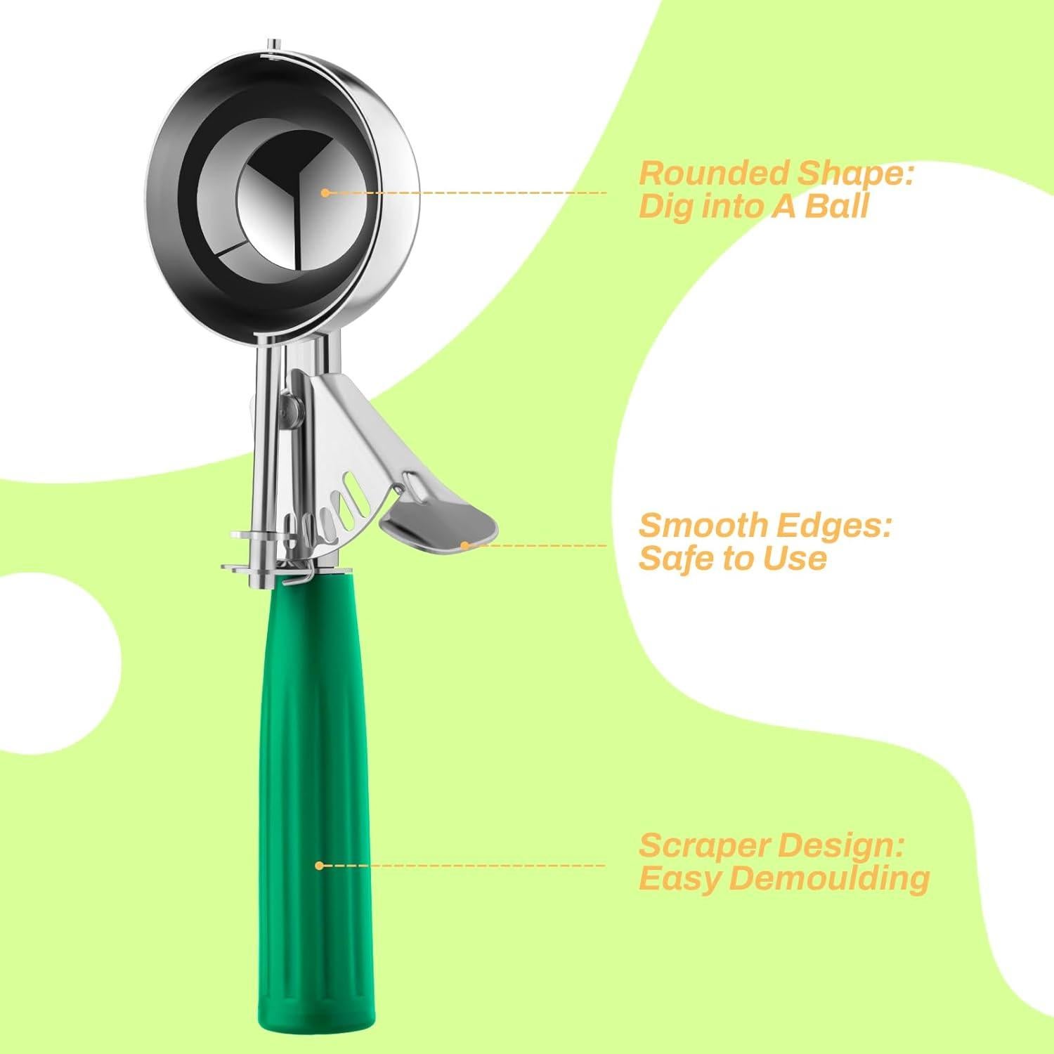 Juego de 3 Cucharones de Helado CHEE MONG Acero Inoxidable