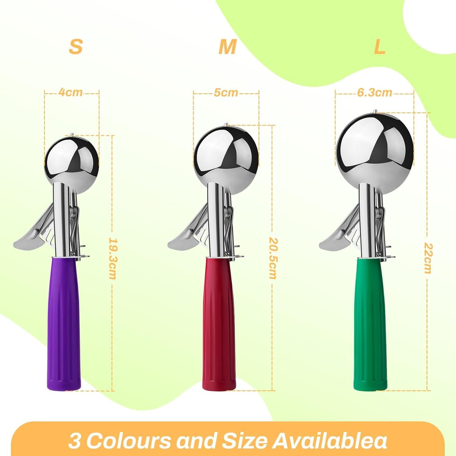 Juego de 3 Cucharones de Helado CHEE MONG Acero Inoxidable