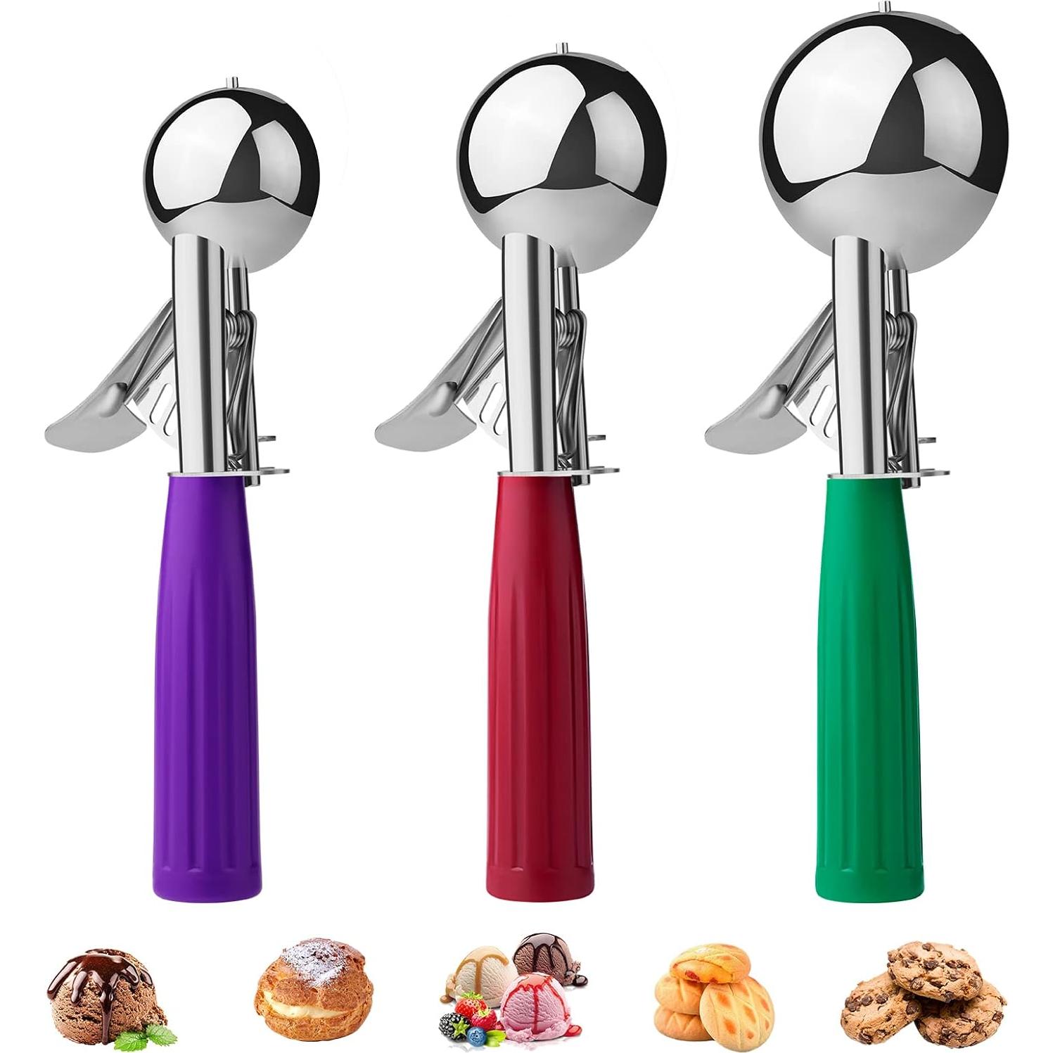 Juego de 3 Cucharones de Helado CHEE MONG Acero Inoxidable