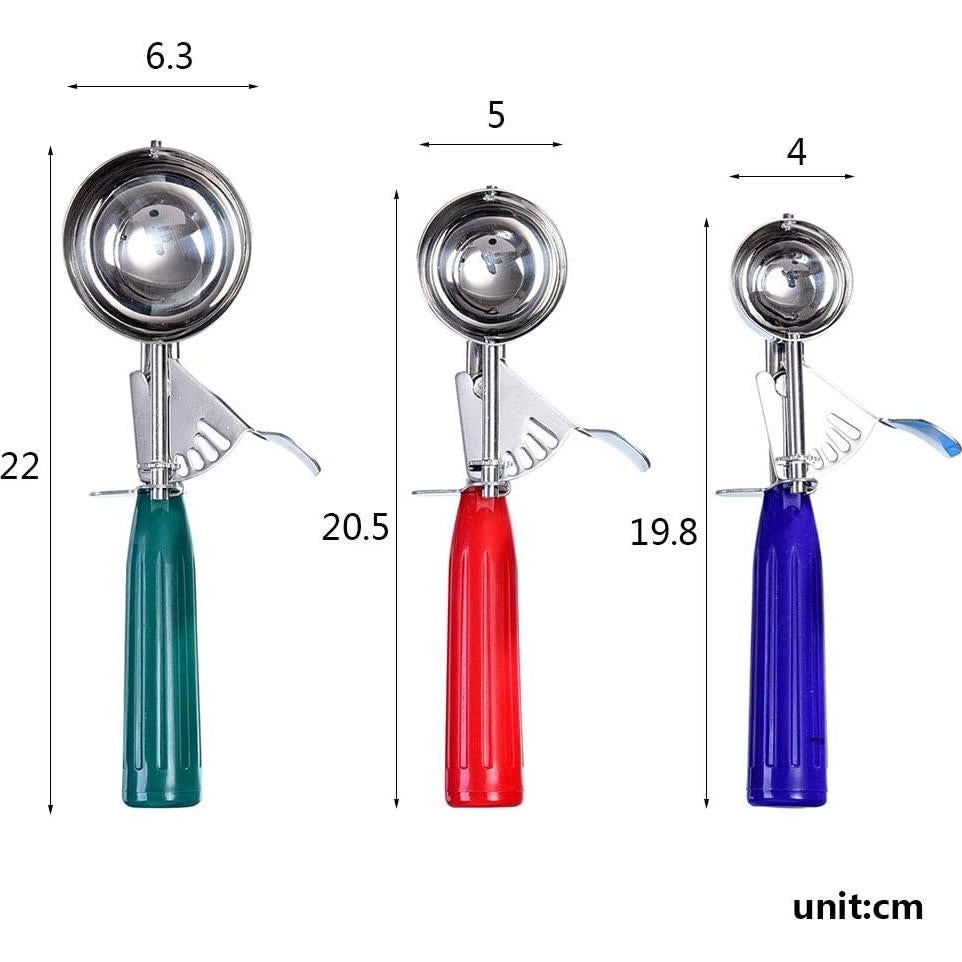 Juego de cucharas para helado Longluosi 3 tamaños acero inoxidable