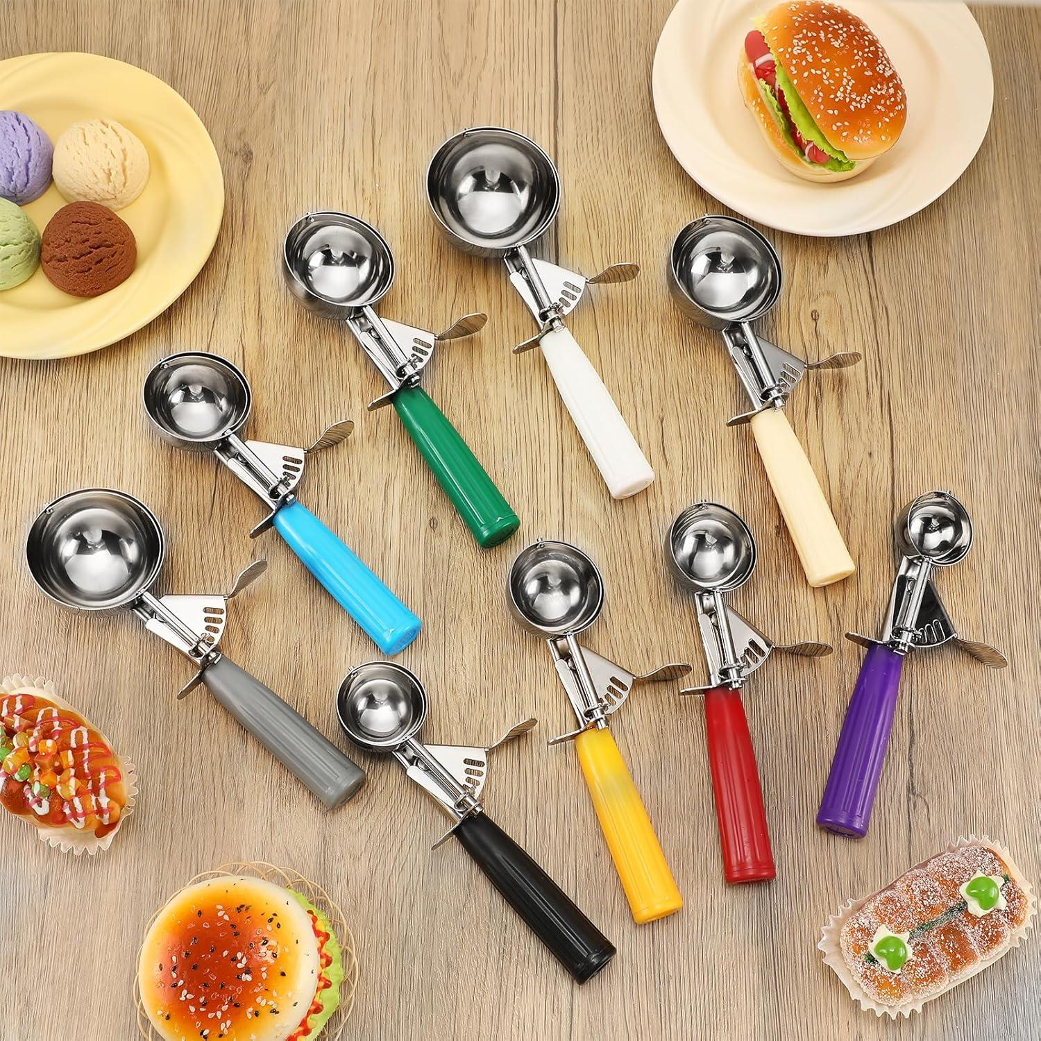Hsei 9 Pcs Cucharas de Acero Inoxidable para Helado y Galletas