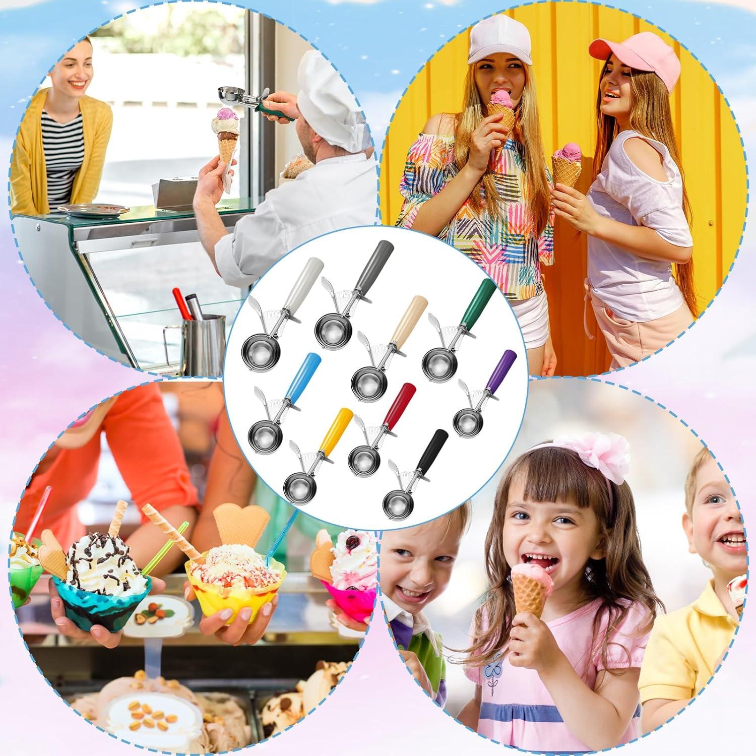 Hsei 9 Pcs Cucharas de Acero Inoxidable para Helado y Galletas