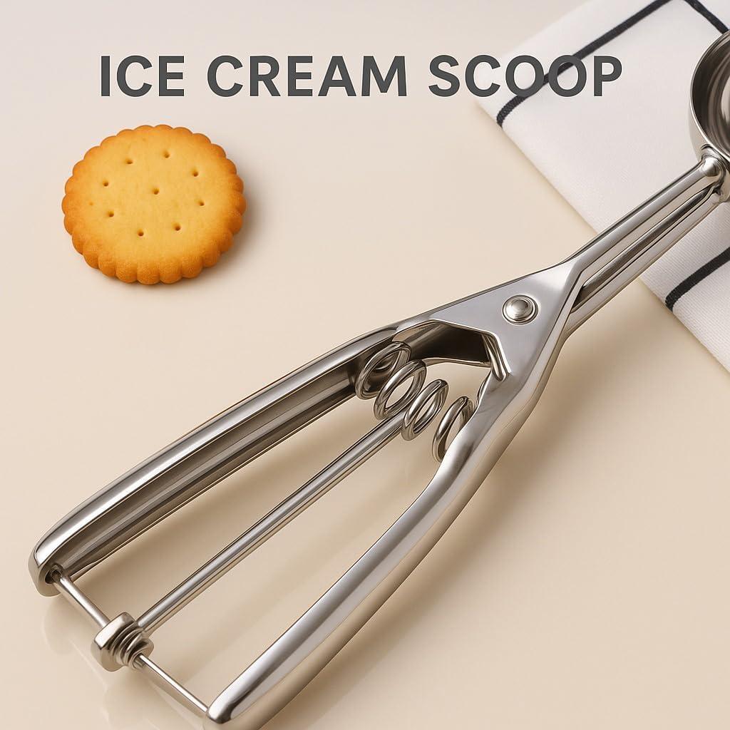 Kit de Cucharas para Helado Acero Inoxidable 3 Tamaños