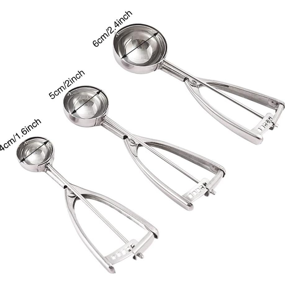 Juego de cucharones de acero inoxidable 3 piezas S/M/L