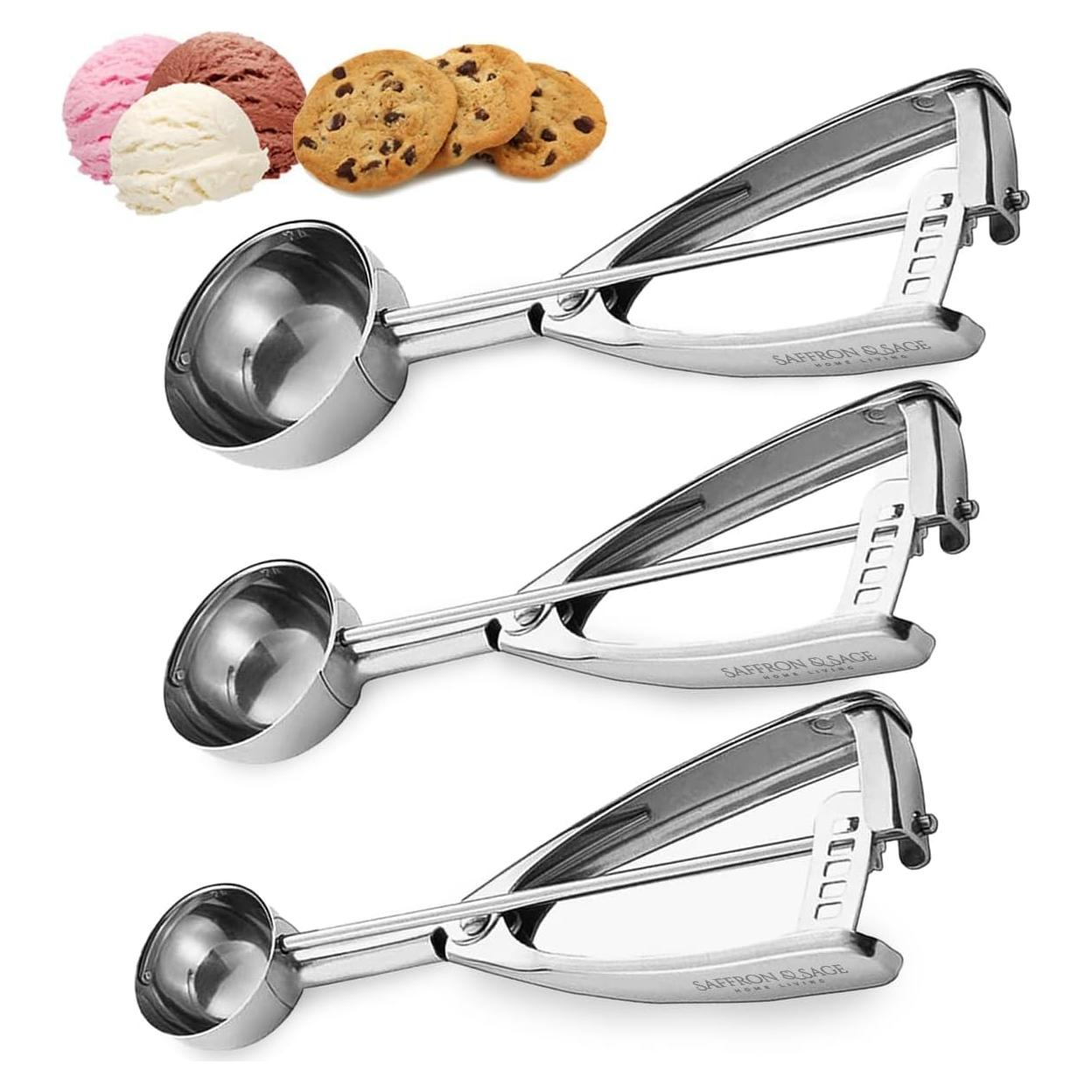 Juego de Cucharas para Galletas Saffron & Sage - Acero Inoxidable 3 Piezas