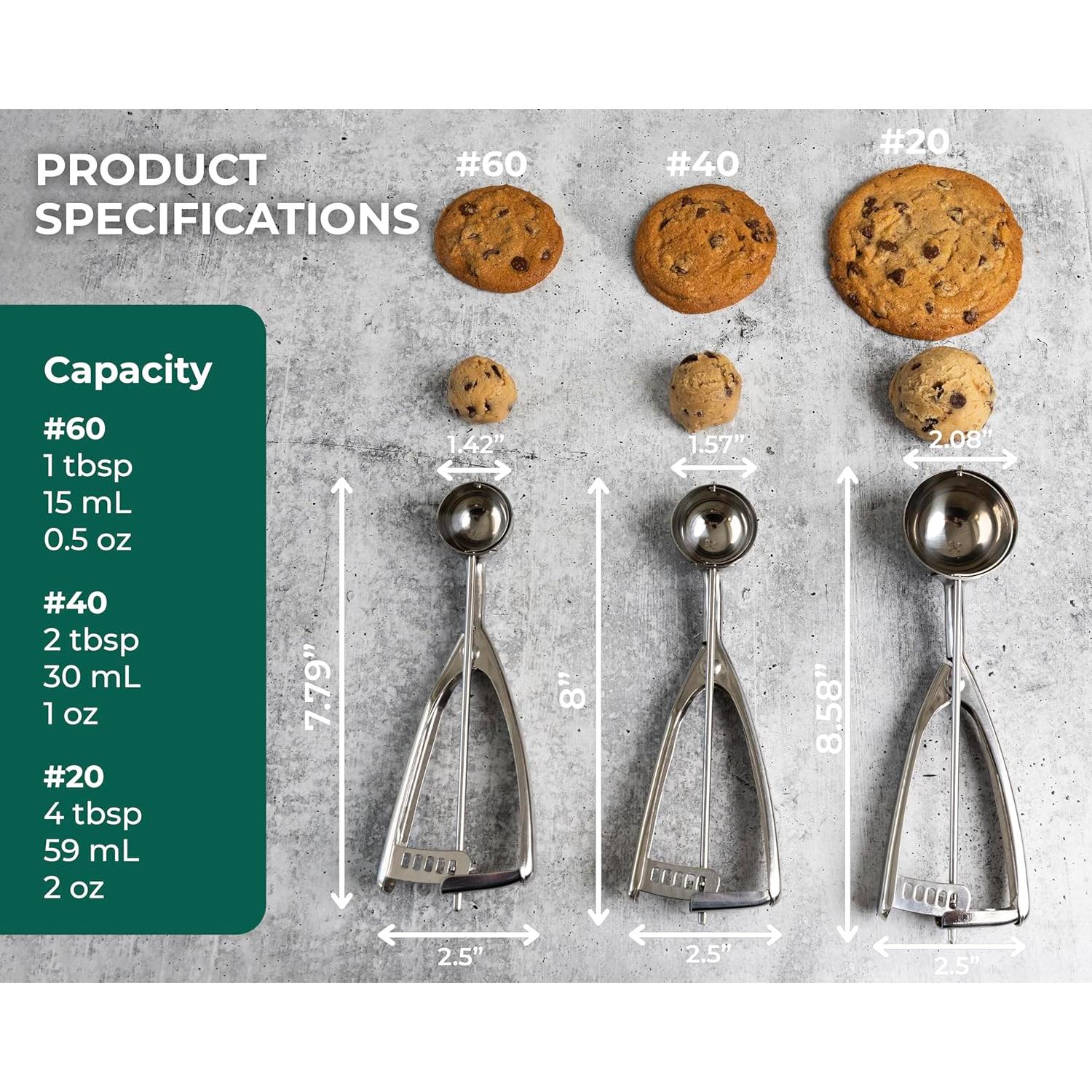 Juego de Cucharas para Galletas Saffron & Sage - Acero Inoxidable 3 Piezas