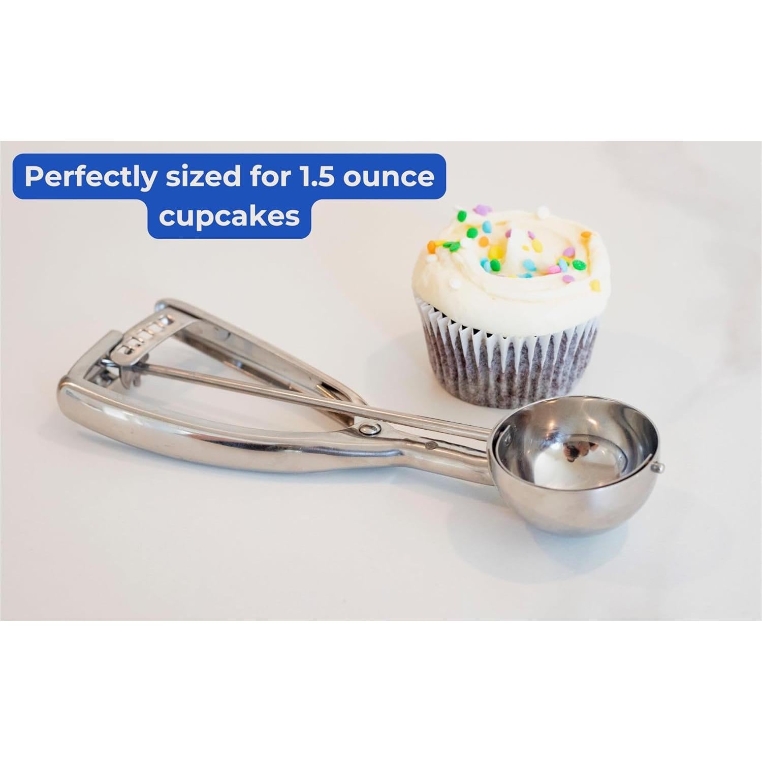 Cucharón Grande Jenaluca Acero Inoxidable 42.5 ml para Helado y Galletas