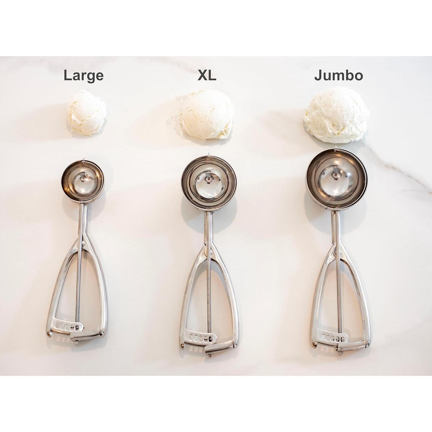 Cucharón Grande Jenaluca Acero Inoxidable 42.5 ml para Helado y Galletas