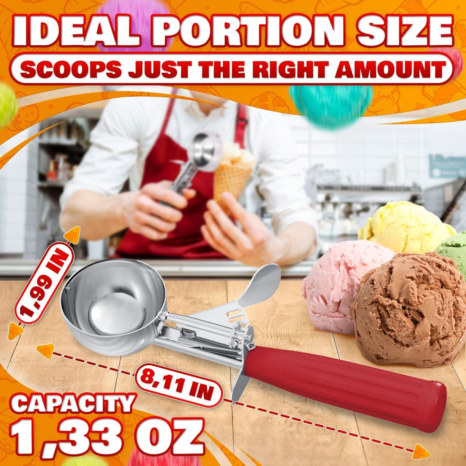 Cucharón de Helado Reluen 1.33oz Acero Inoxidable Antideslizante