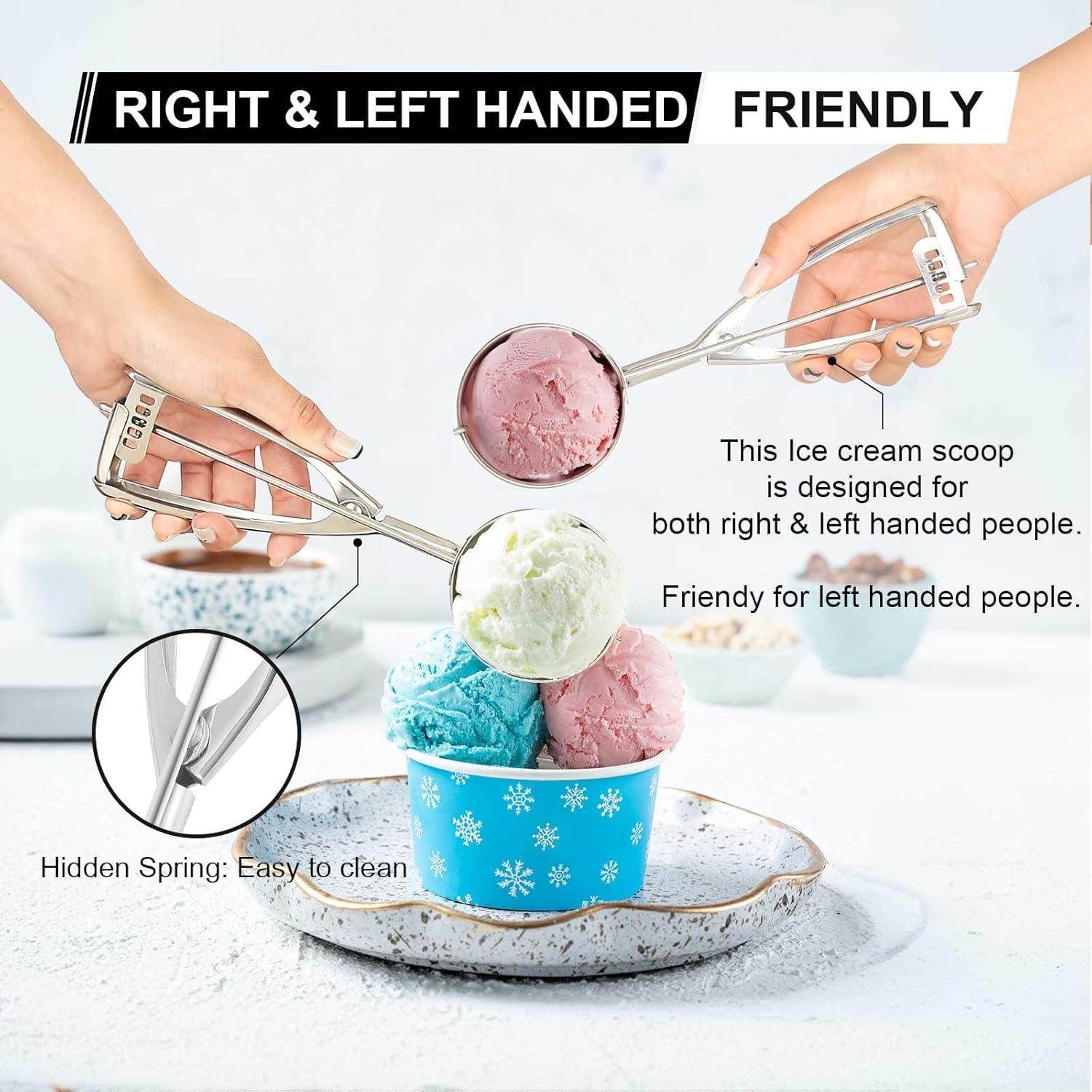 Juego de Cucharas para Helado 3 PCS Acero Inoxidable 113g 57g 23g