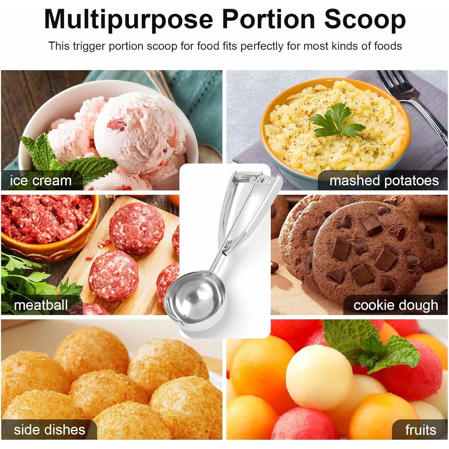 Juego de Cucharas para Helado 3 PCS Acero Inoxidable 113g 57g 23g