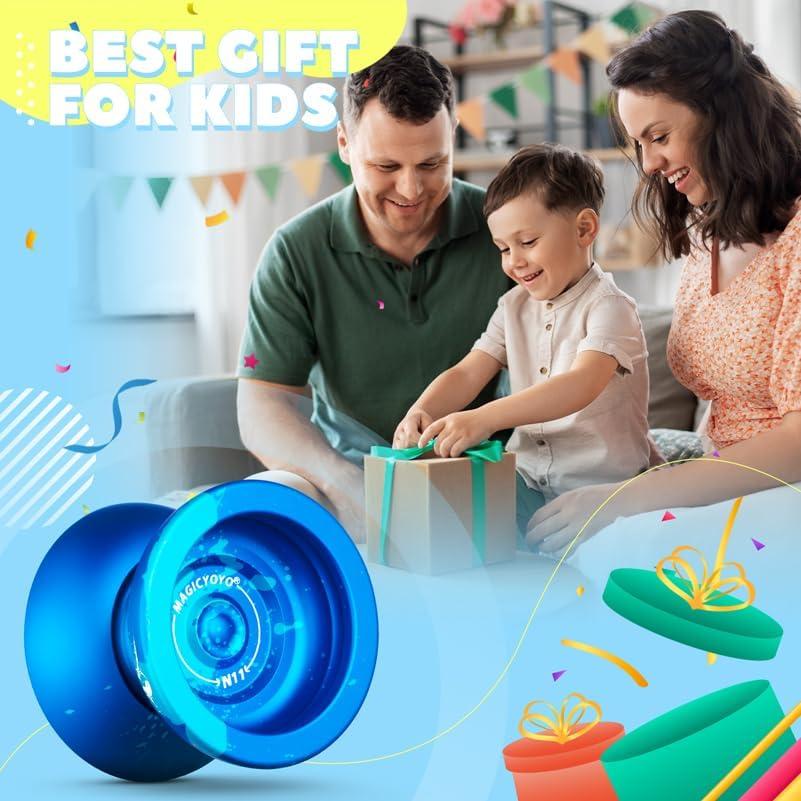 Yoyo Magicyoyo N11 Pro Metal No Responsivo - Salpicadura Azul