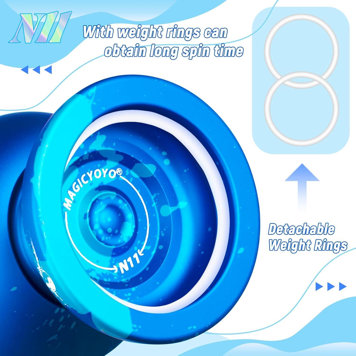 Yoyo Magicyoyo N11 Pro Metal No Responsivo - Salpicadura Azul