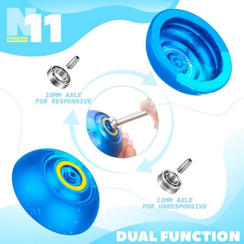 Yoyo Magicyoyo N11 Pro Metal No Responsivo - Salpicadura Azul