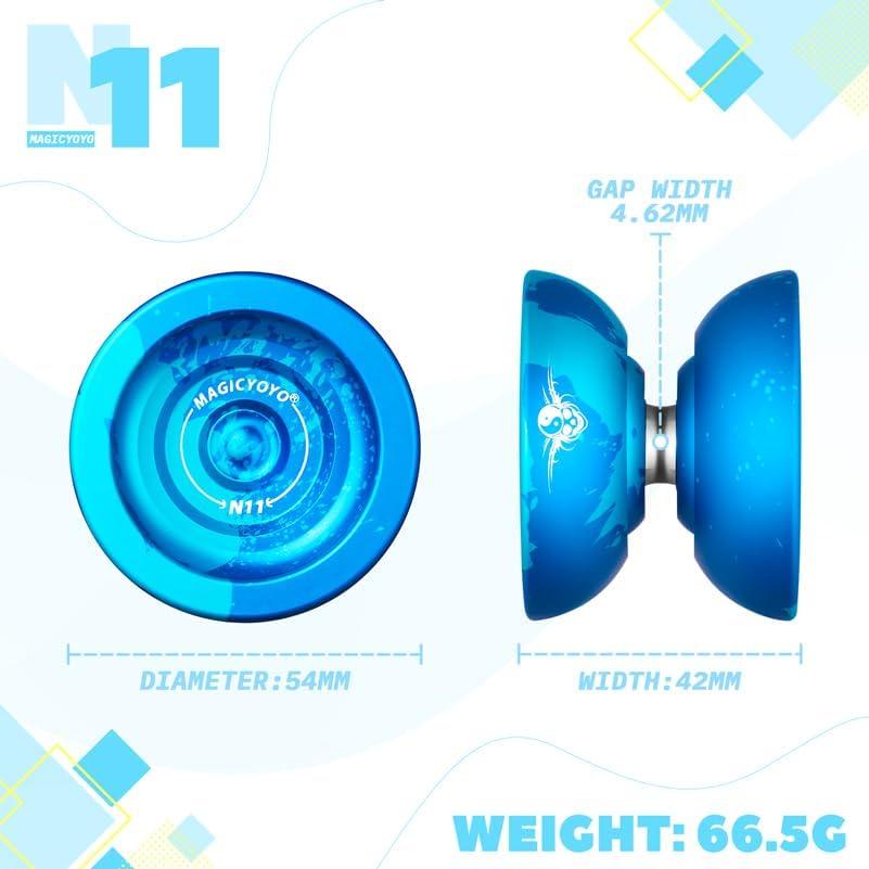 Yoyo Magicyoyo N11 Pro Metal No Responsivo - Salpicadura Azul