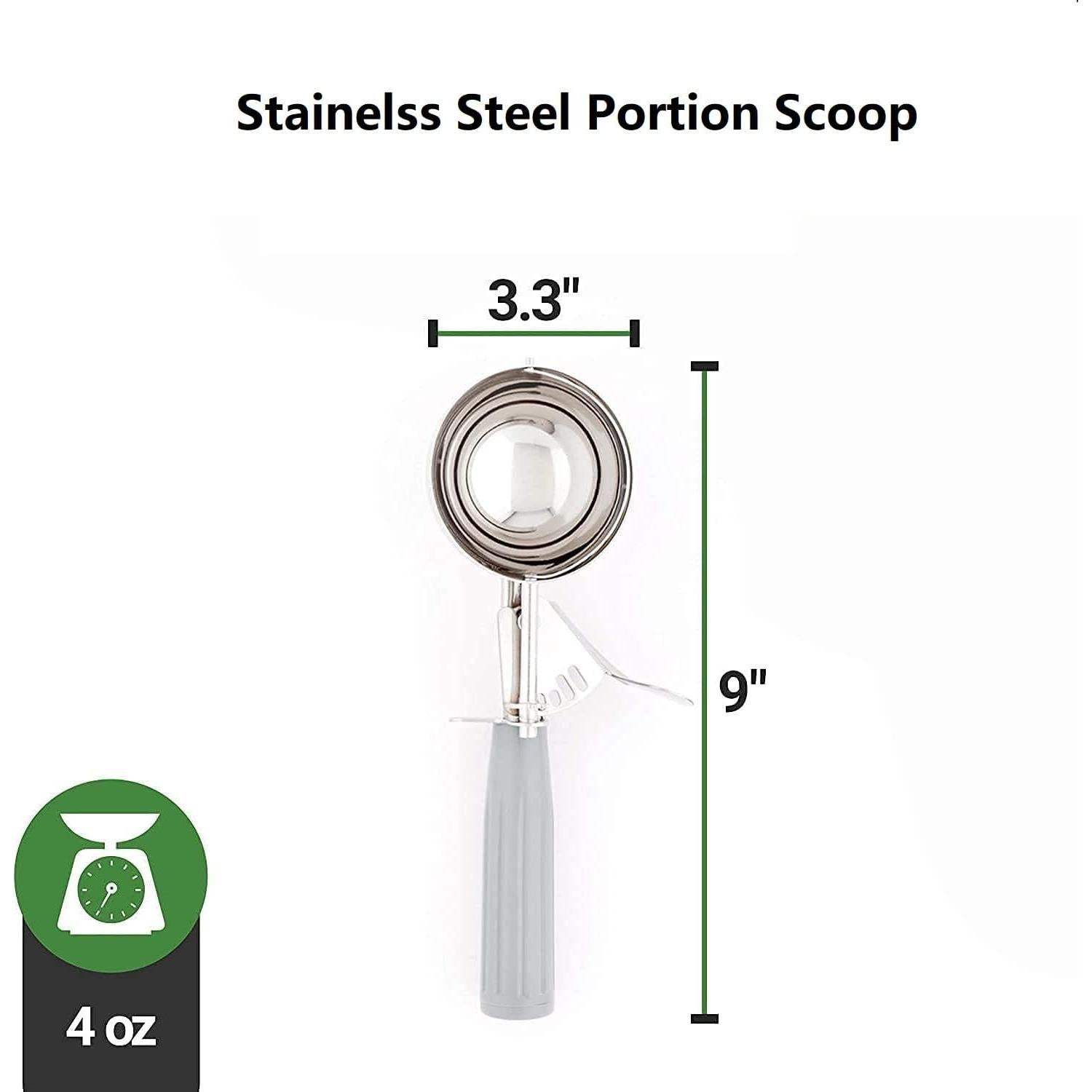 Cucharón de helado HSHQING 4 oz Acero Inoxidable con Gatillo