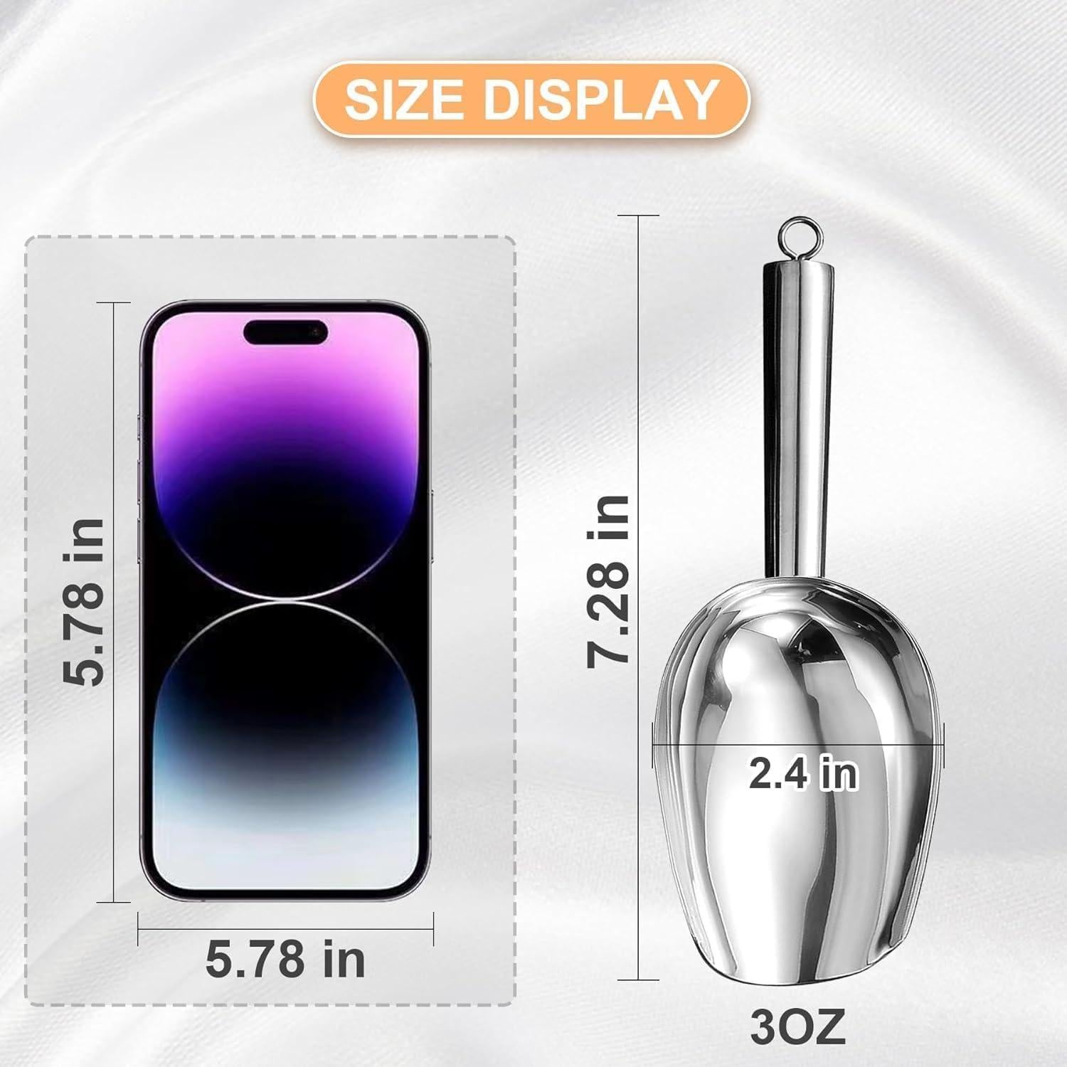 Cucharón de Hielo de Acero Inoxidable Ytaxcpvud 85g Plata