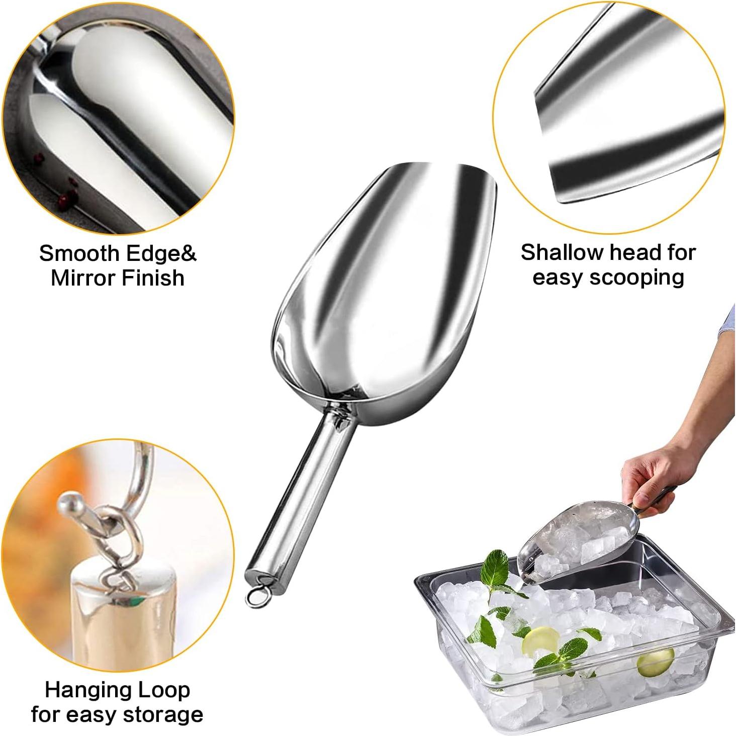 Cucharón de Hielo de Acero Inoxidable Ytaxcpvud 85g Plata