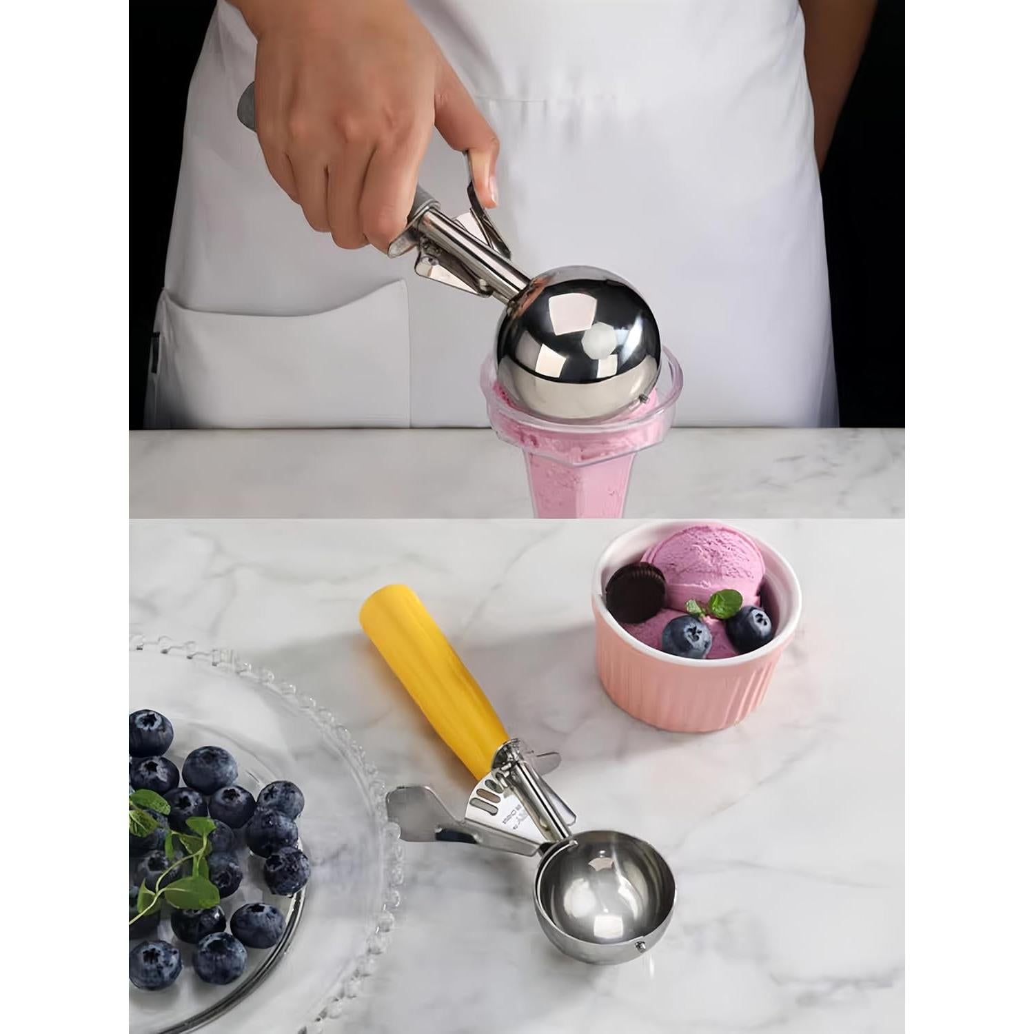 Set de 2 Cucharones de Helado 4 Oz Acero Inoxidable HSHQING