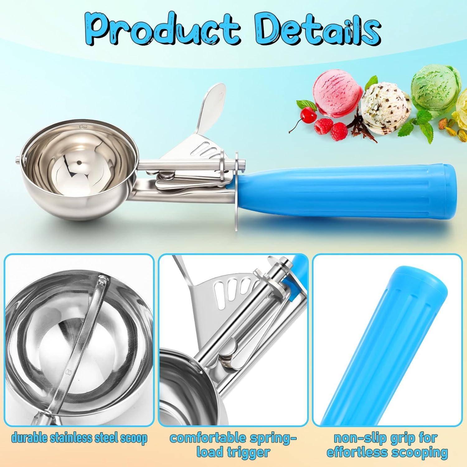 Cucharas para Helado Reallnaive 60 ml Acero Inoxidable Azul - 2 Pcs