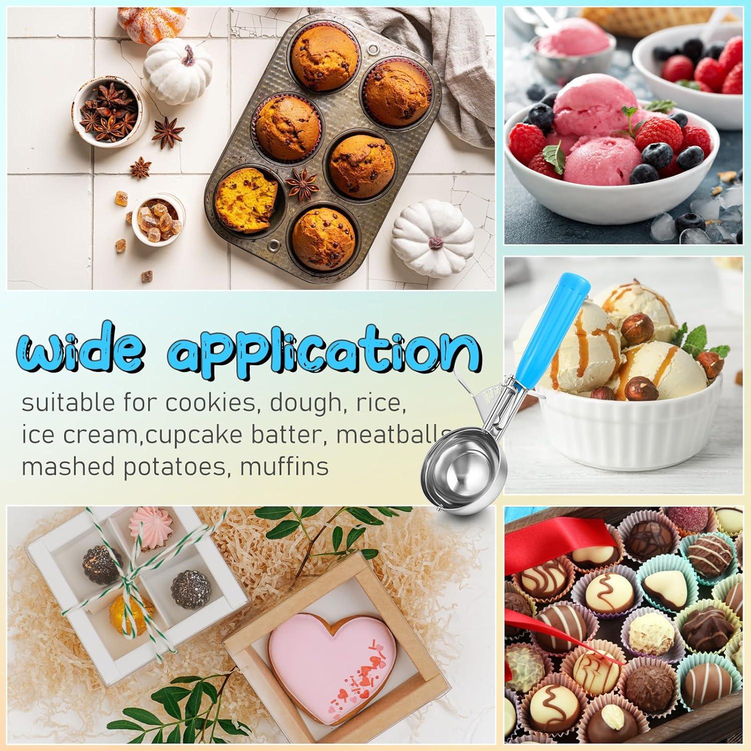 Cucharas para Helado Reallnaive 60 ml Acero Inoxidable Azul - 2 Pcs