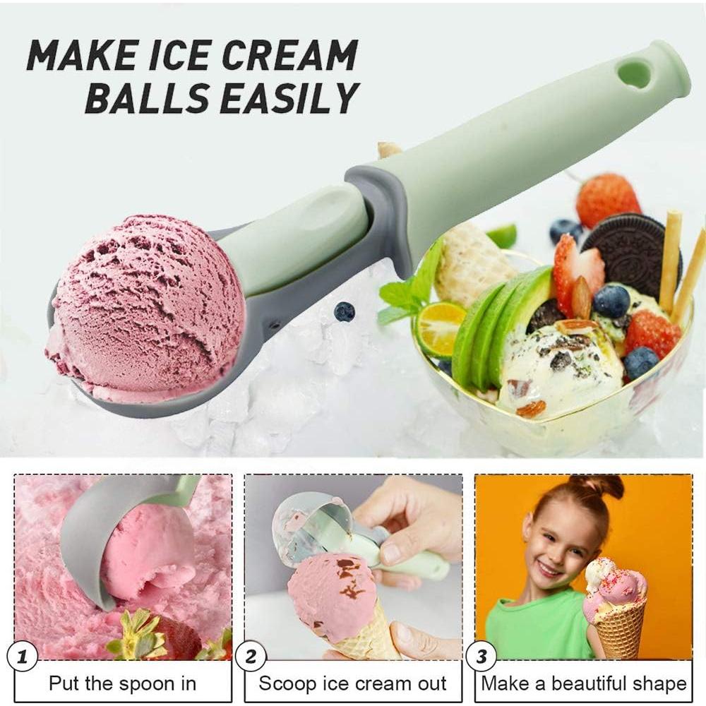 Cuchara para Helado con Gatillo L7HWDP - Plástico Duradero 19 cm