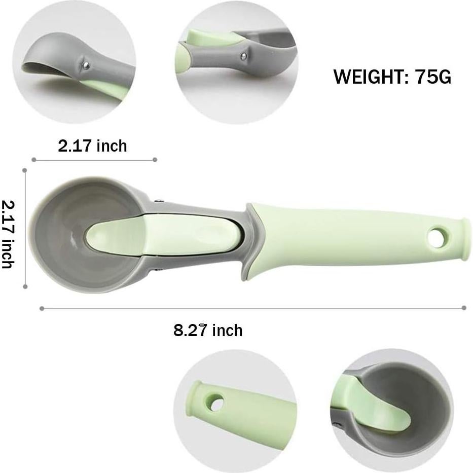 Cuchara para Helado con Gatillo L7HWDP - Plástico Duradero 19 cm