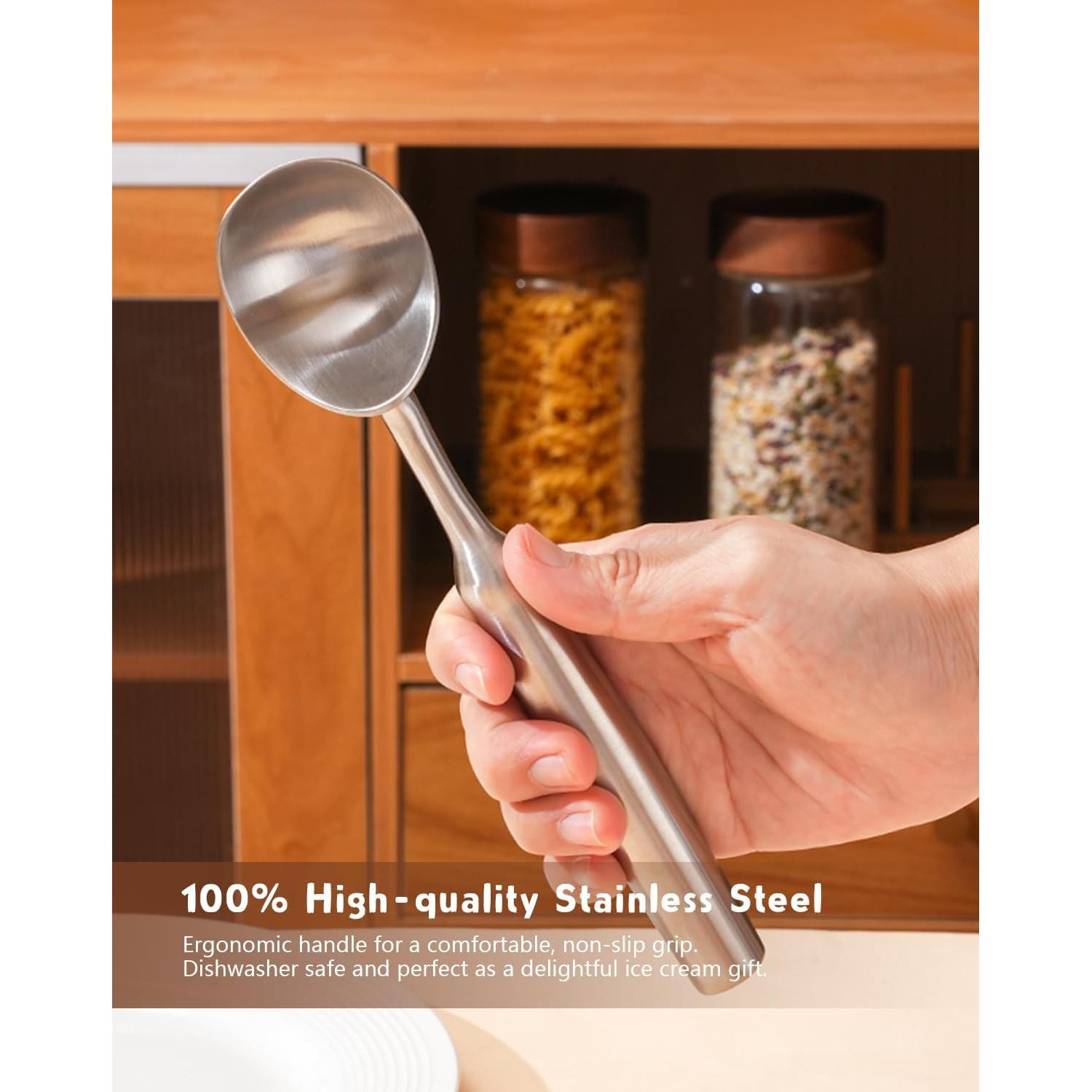 Cucharón de Helado LunarFiery Acero Inoxidable 141g Apto Lavavajillas