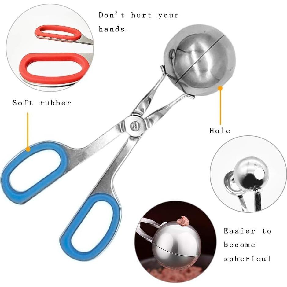 Hacedor de Albóndigas QMOEH 2 PCS Antideslizante Acero Inoxidable