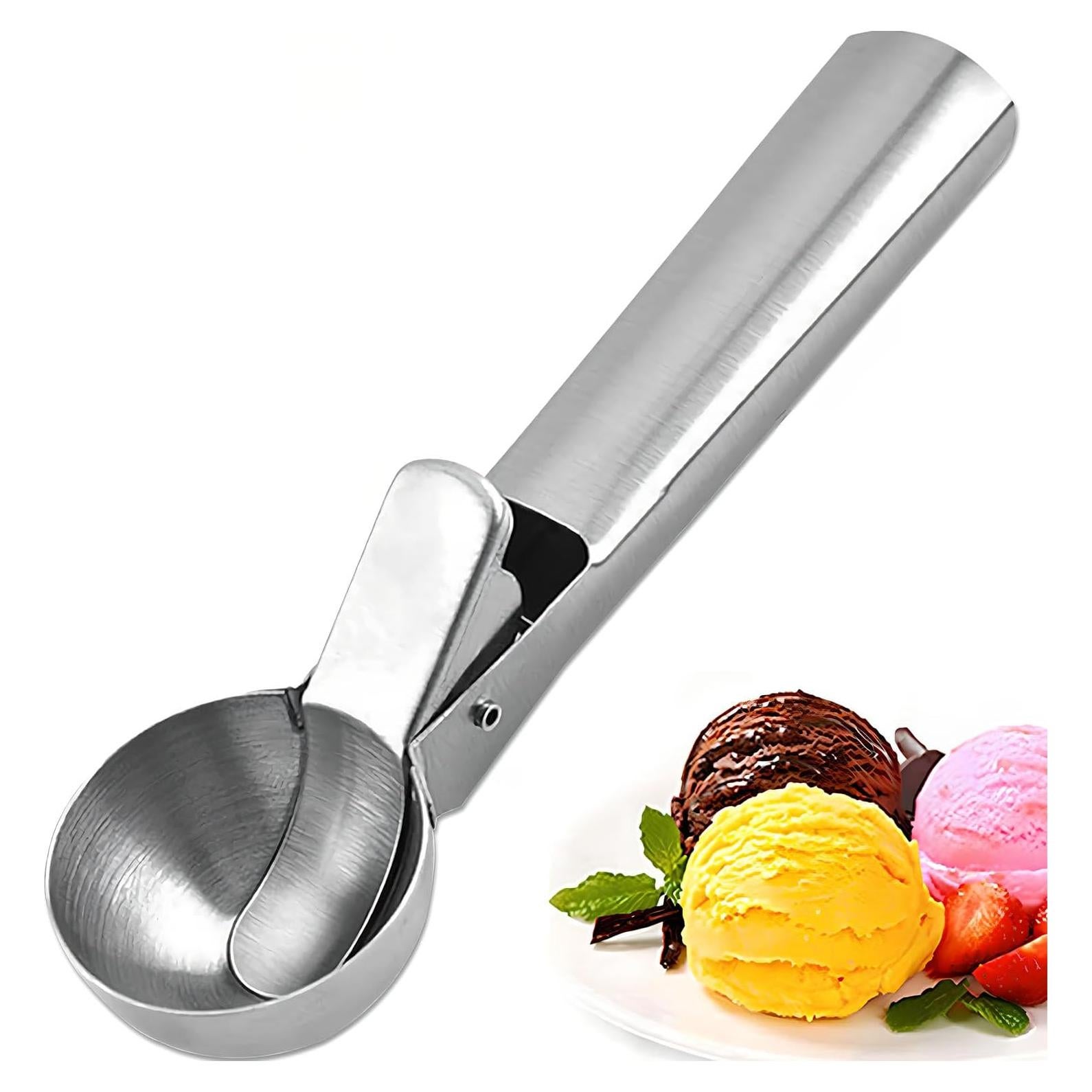 Cuchara de helado Qiifaiikooii de acero inoxidable 18.5cm