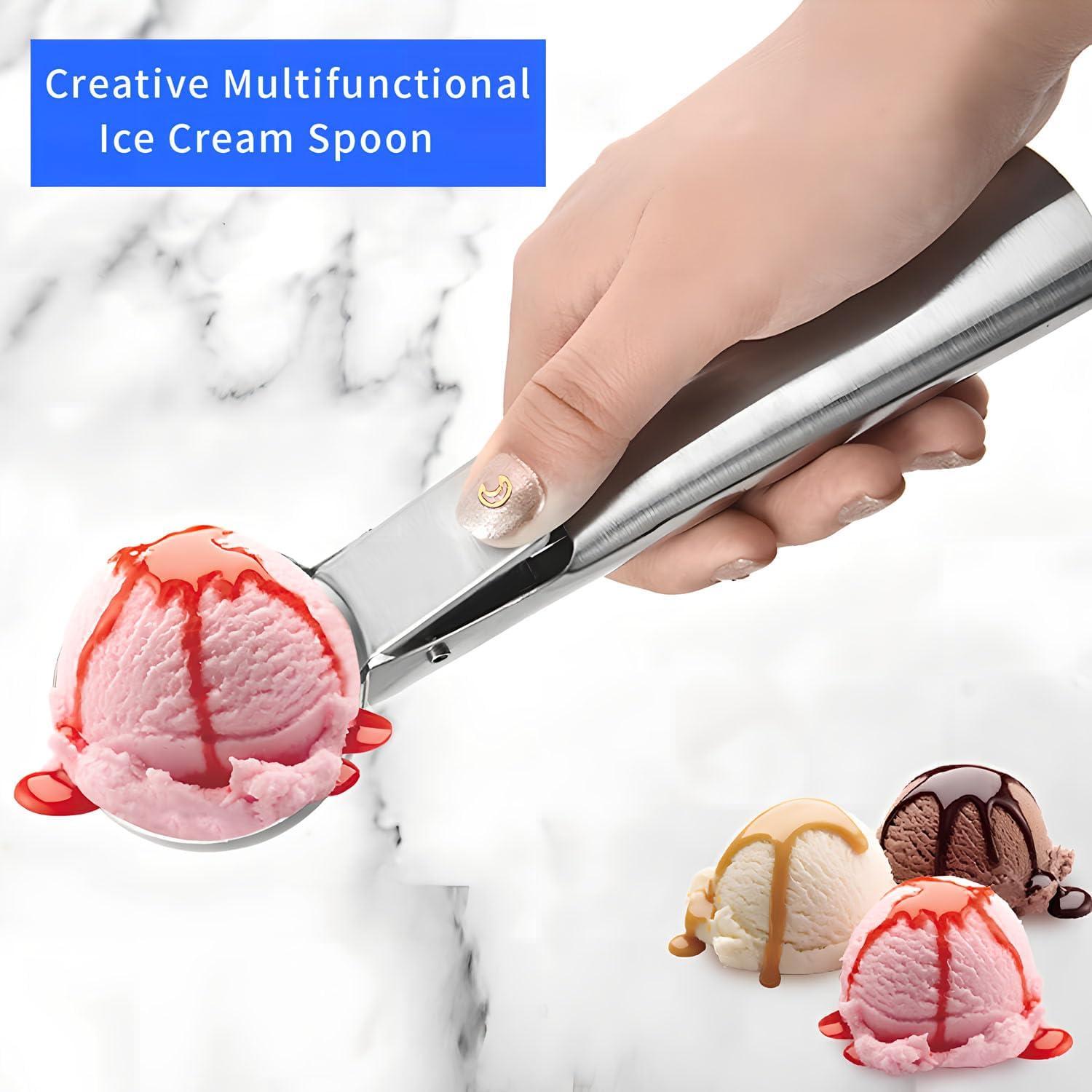 Cuchara de helado Qiifaiikooii de acero inoxidable 18.5cm