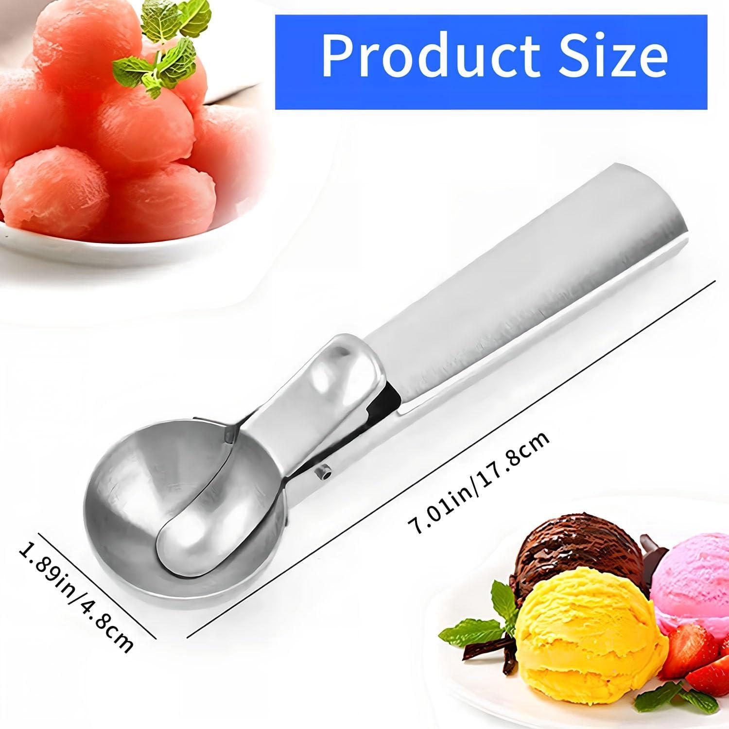 Cuchara de helado Qiifaiikooii de acero inoxidable 18.5cm