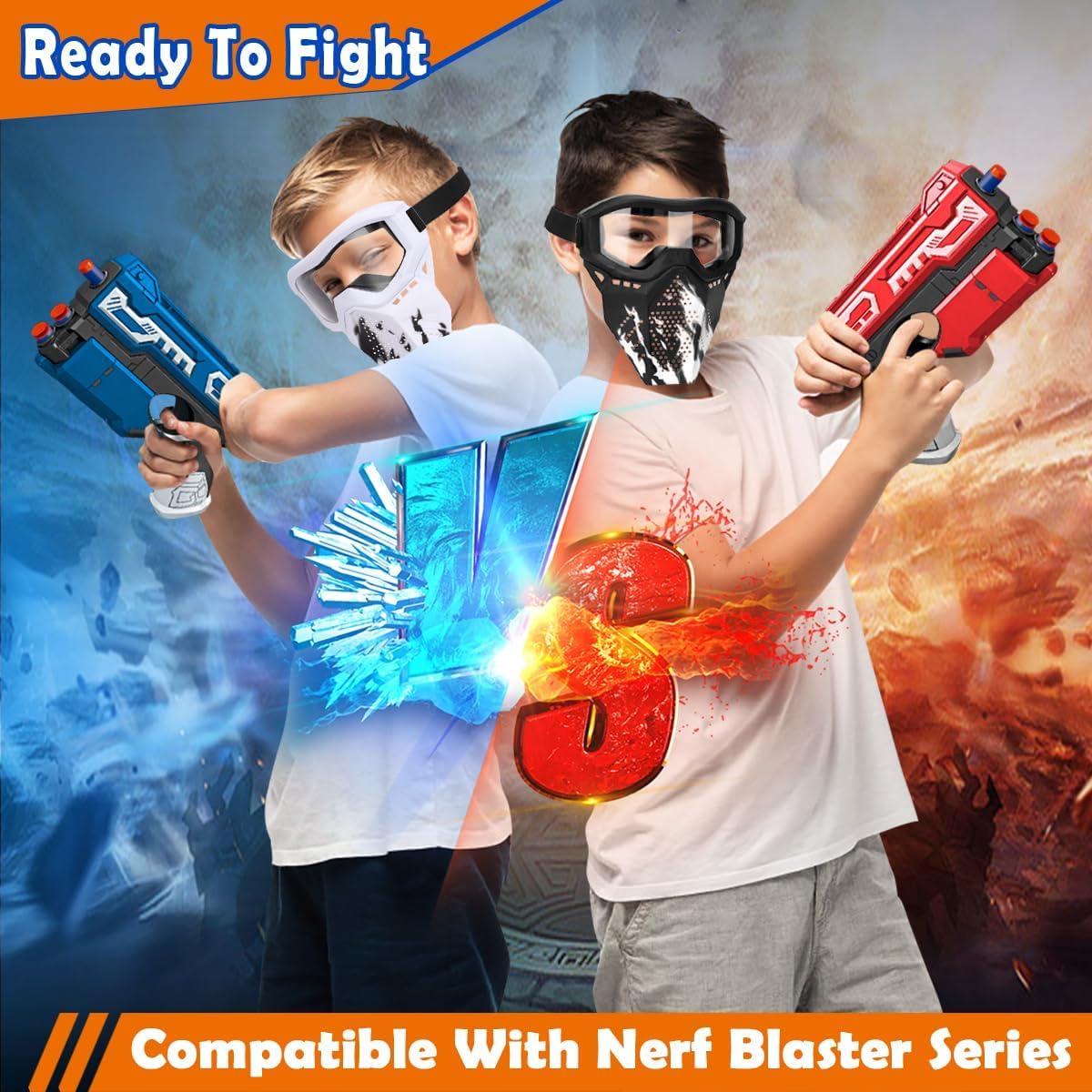 Máscara táctica POKONBOY 2 paquetes para Nerf - Negro y Blanco