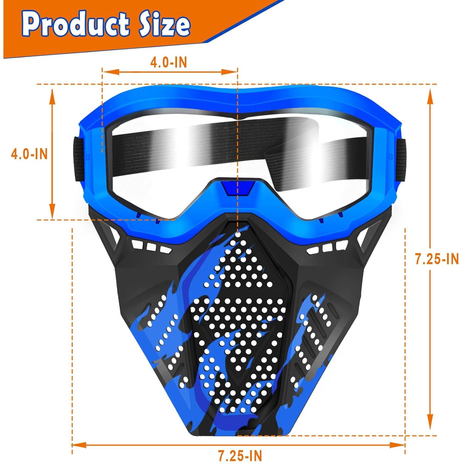 Máscaras Tácticas POKONBOY 2 Piezas Rojo y Azul para Nerf