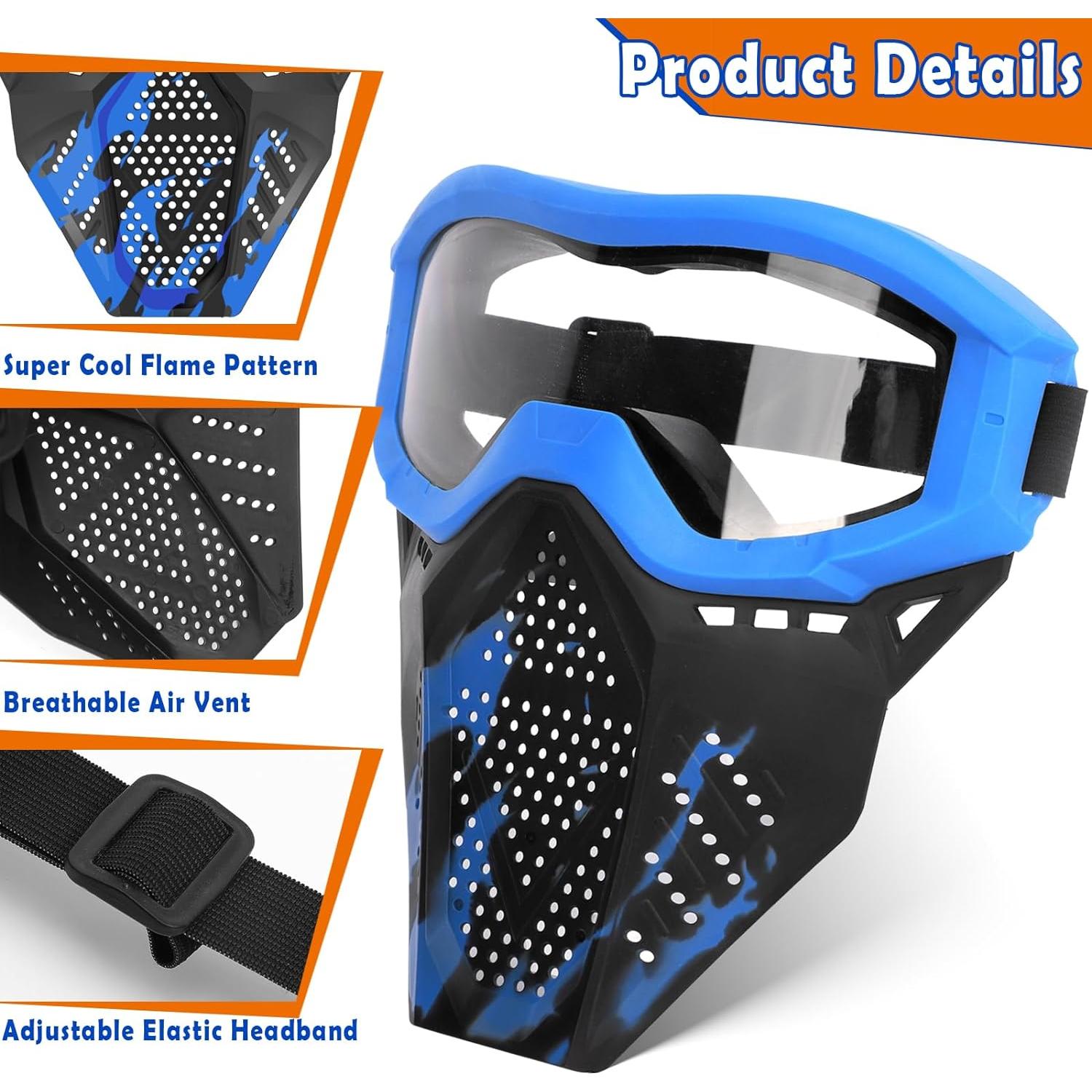 Máscaras Tácticas POKONBOY 2 Piezas Rojo y Azul para Nerf