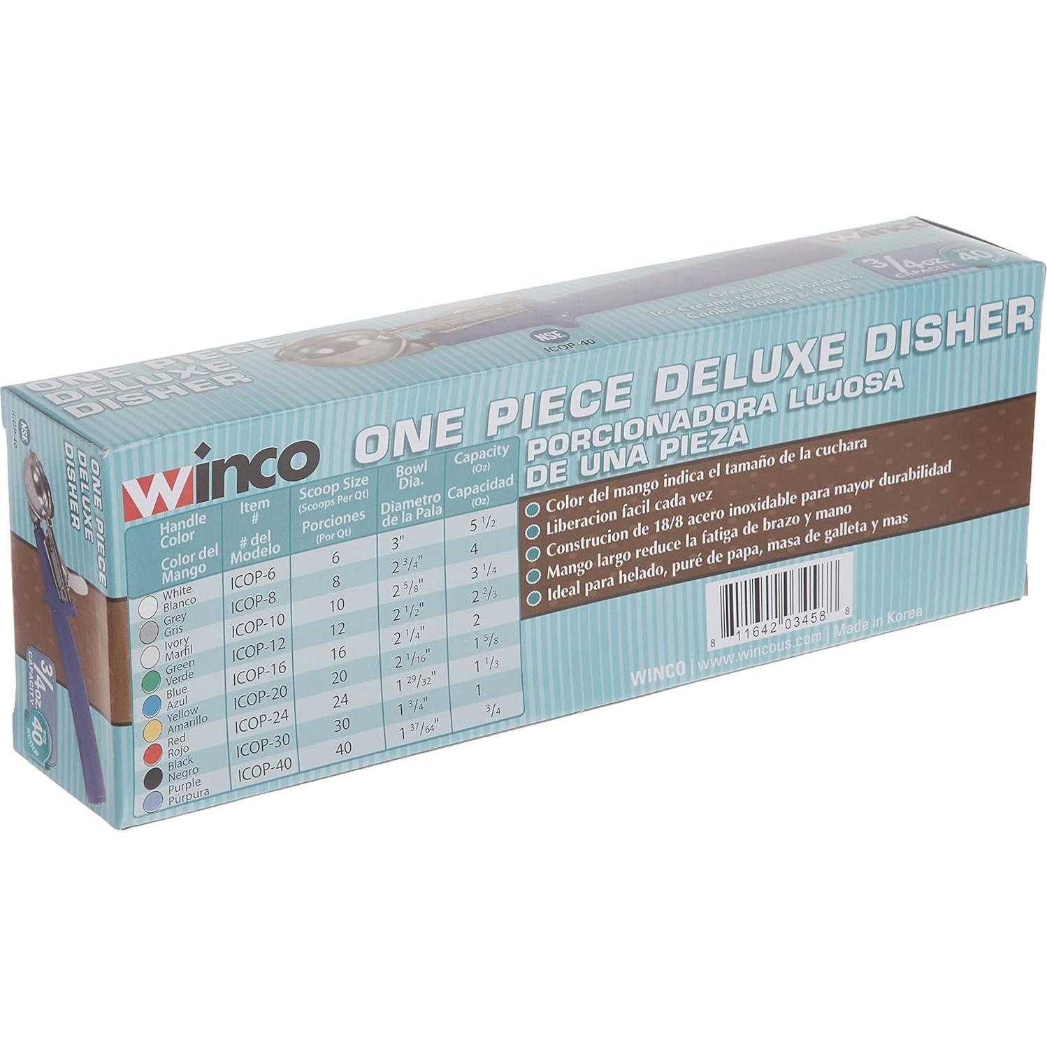 Cucharón de Helado Winco ICOP-40 Acero Inoxidable 21.27g