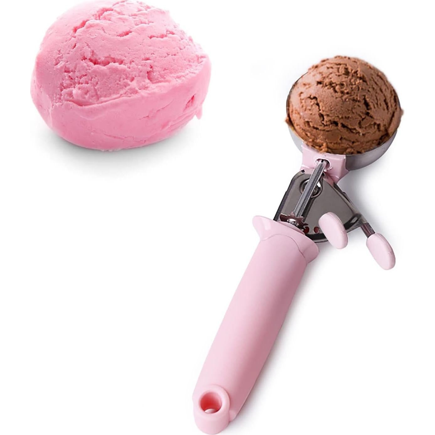 Paquete de 2 cucharas para helado Auswalar con mango rosa