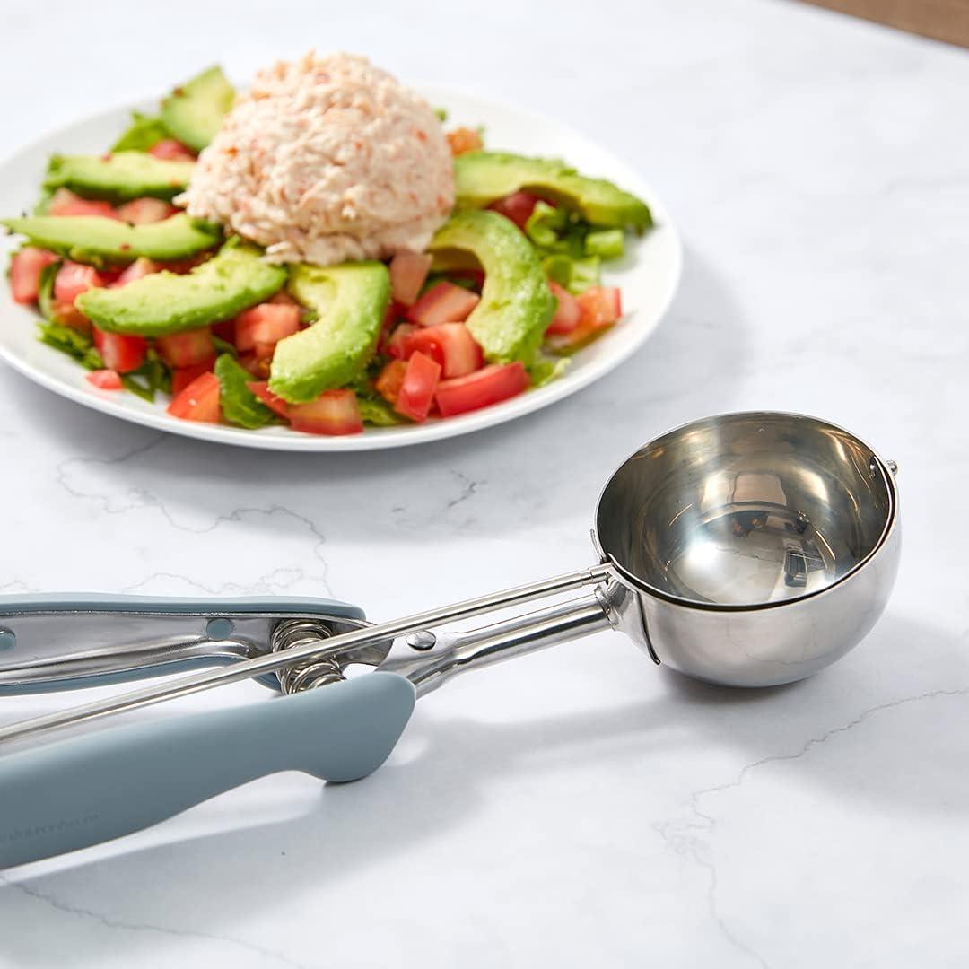 Cucharón de Helado Restaurantware 4 Onzas Acero Inoxidable Gris