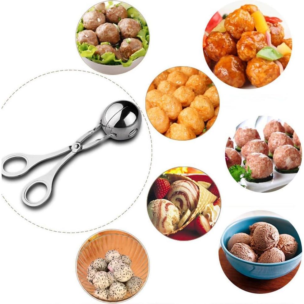 Cucharas para Albóndigas Antiadherentes WedFeir 3.5 y 4.5 cm