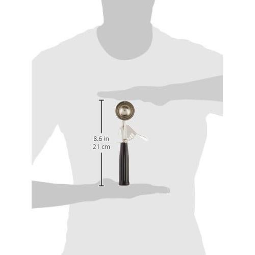 Cucharón de Helado Winco ICD-30, 35.4 ml, Mango Plástico, Negro