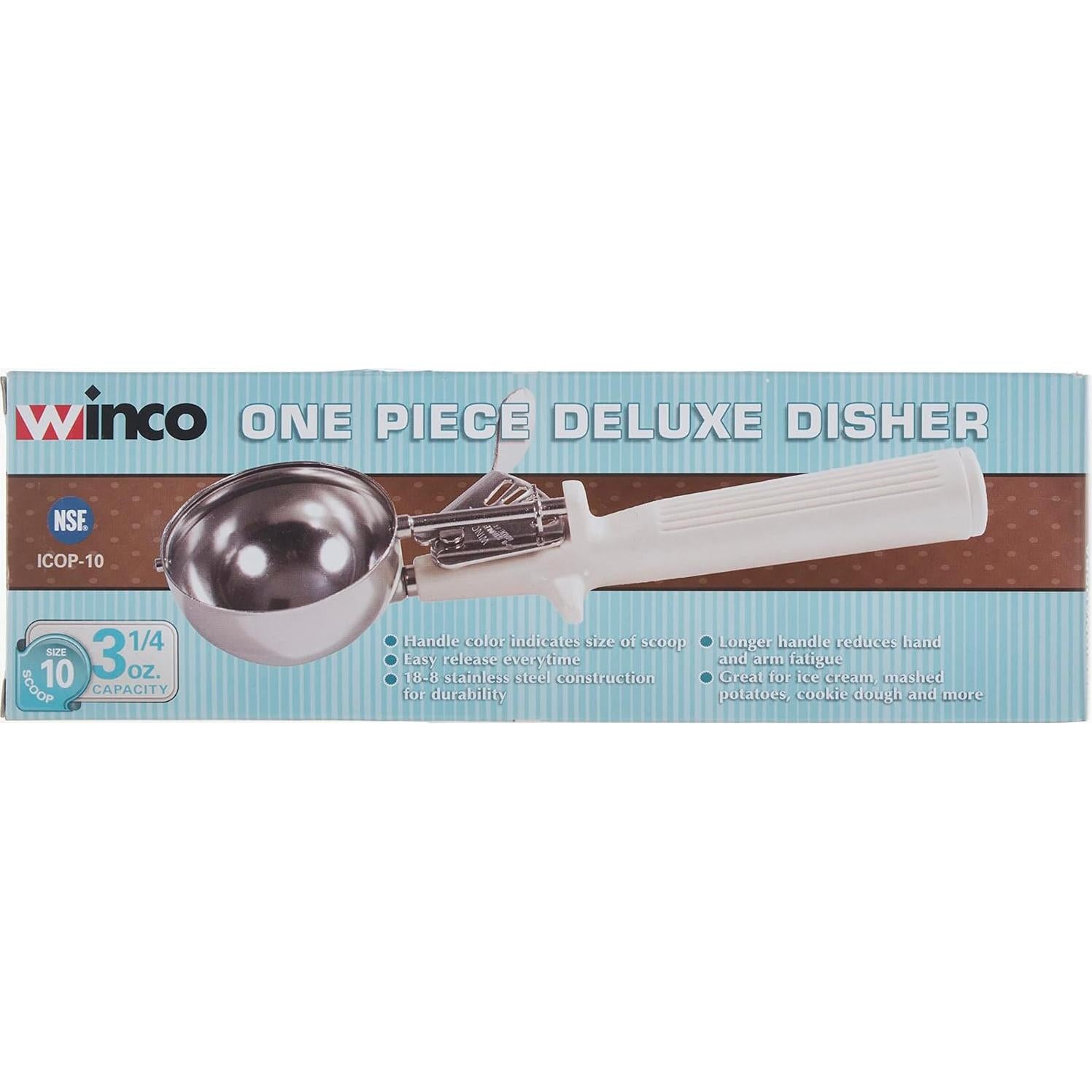 Cucharón de helado Winco ICOP-10 110 ml mango marfil